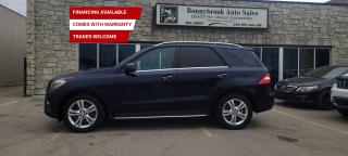 Need a vehicle that has style and class? Look at our Pre-Owned 2014 MERCEDES BENZ ML350 BLUETEC AWD (Pictured in photo) /Filled with top options including: , All wheel drive system, Heated Leather Seats,Panoramic Sunroof, Keyless Entry, Bluetooth,  Navigation Power Mirrors, Power Locks, Power Windows. Rearview camera Backup sensors Power Lift Gate/Air /Tilt /Cruise/ comes with 6 month power train warranty with options to extend. Smooth ride at a great price thats ready for your test drive. Fully inspected and given a clean bill of health by our technicians. Fully detailed on the interior and exterior so it feels like new to you. There should never be any surprises when buying a used car, thats why we share our Mechanical Fitness Assessment and Carfax with our customers, so you know what we know. Bonnybrook Auto sales is helping thousands find quality used vehicles at prices they can afford. If you would like to book a test drive, have questions about a vehicle or need information on finance rates, give our friendly staff a call today! Bonnybrook auto sales is proudly one of the few car dealerships that have been serving Calgary for over Twenty years. /TRADE INS WELCOMED/ Amvic Licensed Business.  Due to the recent increase for used vehicles.  Demand and sales combined with  the U.S exchange rate, a lot  vehicles are being exported to the U.S. We are in need of pre-owned vehicles. We give top dollar for your trades.  We also purchase all makes and models of vehicles.