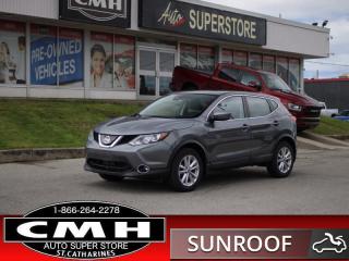 <b>ONLY 52,000 KMS !! AWD !! REAR CAMERA, PARKING SENSORS, BLIND SPOT, COLLISION SENSORS, LANE DEPARTURE, APPLE CARPLAY, ANDROID AUTO, HEATED SEATS, HEATED STEERING WHEEL, DUAL CLIMATE CONTROL, SUNROOF, REMOTE START, 17-INCH ALLOY WHEELS</b><br>      This  2019 Nissan Qashqai is for sale today. <br> <br>The 2019 Qashqai is the ultimate urban crossover that helps you navigate lifes daily adventures, or break your normal routine at a moments notice. This 2019 Nissan Qashqai has incredibly sleek styling and bold design, setting you apart from the rest of the pack. Theres plenty of space for all your friends and with a generous amount of head and legroom, it keeps your crew happy even on longer trips out of town. This low mileage  SUV has just 51,039 kms. Its  grey in colour  and is major accident free based on the <a href=https://vhr.carfax.ca/?id=p3Ihi43vK+tHj7cC8MqXkqllb/TSf17z target=_blank>CARFAX Report</a> . It has an automatic transmission and is powered by a  141HP 2.0L 4 Cylinder Engine. <br> <br> Our Qashqais trim level is SV. Upgrading to this Qashqai SV rewards you with an express open/close tinted sunroof with tilt and slide functionality, heated front seats, a heated steering wheel, dual-zone climate control, piano black interior trim inserts, proximity keyless entry with push button and remote start, automatic headlights, and a 7-inch infotainment screen with Apple CarPlay, Android Auto and SiriusXM. Additional features include blind-spot detection with rear cross-traffic alert, forward and rear collision mitigation, front pedestrian braking, rear parking sensors, and even more.<br> <br>To apply right now for financing use this link : <a href=https://www.cmhniagara.com/financing/ target=_blank>https://www.cmhniagara.com/financing/</a><br><br> <br/><br>Trade-ins are welcome! Financing available OAC ! Price INCLUDES a valid safety certificate! Price INCLUDES a 60-day limited warranty on all vehicles except classic or vintage cars. CMH is a Full Disclosure dealer with no hidden fees. We are a family-owned and operated business for over 30 years! o~o