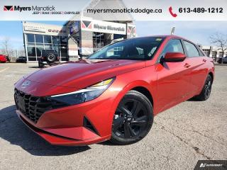 <b>Lane Keep Assist,  Heated Seats,  Android Auto,  Apple CarPlay,  Aluminum Wheels!<br> <br></b><br>   Compare at $24504 - Our Price is just $23790! <br> <br>   Crisp lines, sharp styling, and unexpected comfort, this 2022 Elantra is exactly what the sedan segment needed. This  2022 Hyundai Elantra is for sale today in Manotick. <br> <br>This 2022 Elantra was made to be the sharpest compact sedan on the road. With tons of technology packed into the spacious and comfortable interior, along with bold and edgy styling inside and out, this family sedan makes the unexpected your daily driver. This  sedan has 58,875 kms. Its  fiery red in colour  . It has an automatic transmission and is powered by a  147HP 2.0L 4 Cylinder Engine. <br> <br> Our Elantras trim level is Preferred. This Preferred Elantra is a great choice if you want a more convenient car that comes with proximity keys that allow hands free cargo access, and a safer drive with blind spot and rear collision assist. This Elantra is also equipped with an advanced safety suite including lane keep assist, forward collision assist, driver monitoring, and automatic highbeams. The incredible feature list continues with heated power seats for comfort while voice activated, touch screen infotainment including wireless connectivity with Android Auto, Apple CarPlay, and Bluetooth keeps you connected. Aluminum wheels and gorgeous styling make sure you stand out in a crowd while heated power side mirrors, remote keyless entry, and a rear view camera make every day easier. This vehicle has been upgraded with the following features: Lane Keep Assist,  Heated Seats,  Android Auto,  Apple Carplay,  Aluminum Wheels,  Remote Keyless Entry,  Touch Screen. <br> <br>To apply right now for financing use this link : <a href=https://CreditOnline.dealertrack.ca/Web/Default.aspx?Token=3206df1a-492e-4453-9f18-918b5245c510&Lang=en target=_blank>https://CreditOnline.dealertrack.ca/Web/Default.aspx?Token=3206df1a-492e-4453-9f18-918b5245c510&Lang=en</a><br><br> <br/><br> Buy this vehicle now for the lowest weekly payment of <b>$83.10</b> with $0 down for 96 months @ 9.99% APR O.A.C. ( Plus applicable taxes -  and licensing fees   ).  See dealer for details. <br> <br>If youre looking for a Dodge, Ram, Jeep, and Chrysler dealership in Ottawa that always goes above and beyond for you, visit Myers Manotick Dodge today! Were more than just great cars. We provide the kind of world-class Dodge service experience near Kanata that will make you a Myers customer for life. And with fabulous perks like extended service hours, our 30-day tire price guarantee, the Myers No Charge Engine/Transmission for Life program, and complimentary shuttle service, its no wonder were a top choice for drivers everywhere. Get more with Myers! <br>*LIFETIME ENGINE TRANSMISSION WARRANTY NOT AVAILABLE ON VEHICLES WITH KMS EXCEEDING 140,000KM, VEHICLES 8 YEARS & OLDER, OR HIGHLINE BRAND VEHICLE(eg. BMW, INFINITI. CADILLAC, LEXUS...)<br> Come by and check out our fleet of 40+ used cars and trucks and 100+ new cars and trucks for sale in Manotick.  o~o