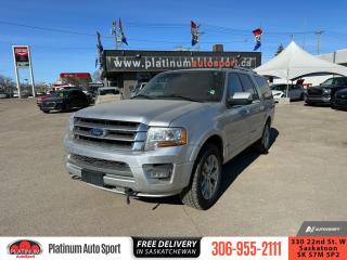 <b>Sunroof,  Navigation,  Leather Seats,  Bluetooth,  Rear View Camera!</b><br> <br>    This Ford Expedition Max does it all. It can haul a ton of passengers and cargo comfortably and safely on any adventure. This  2017 Ford Expedition Max is for sale today. <br> <br>Usually you have to pick between room for passengers or room for cargo. If you need a lot of both, then you need this Expedition Max. This big SUV has enough room to comfortably seat eight adults while hauling all of their stuff. A unique independent rear suspension gives you even more cargo space and a more comfortable ride unlike solid-axle competitors. Not to mention the rugged, yet classy exterior. This Expedition Max is the complete package. This  SUV has 165,915 kms. Its  silver in colour  . It has a 6 speed automatic transmission and is powered by a  365HP 3.5L V6 Cylinder Engine.  <br> <br> Our Expedition Maxs trim level is Limited. The Limited trim upgrades this SUV to a more luxurious experience. It comes with four-wheel drive, a heavy-duty trailer tow package, SYNC 3 with an 8-inch touchscreen, Bluetooth, SiriusXM, Sony 12-speaker premium audio, navigation, leather seats which are heated and cooled in front, dual-zone automatic climate control, a power moonroof, a rearview camera, remote start, a power liftgate, running boards, and more. This vehicle has been upgraded with the following features: Sunroof,  Navigation,  Leather Seats,  Bluetooth,  Rear View Camera,  Premium Sound Package,  Remote Start. <br> To view the original window sticker for this vehicle view this <a href=http://www.windowsticker.forddirect.com/windowsticker.pdf?vin=1FMJK2AT1HEA75819 target=_blank>http://www.windowsticker.forddirect.com/windowsticker.pdf?vin=1FMJK2AT1HEA75819</a>. <br/><br> <br>To apply right now for financing use this link : <a href=https://www.platinumautosport.com/credit-application/ target=_blank>https://www.platinumautosport.com/credit-application/</a><br><br> <br/><br><br> We know that you have high expectations, and as car dealers, we enjoy the challenge of meeting and exceeding those standards each and every time. Allow us to demonstrate our commitment to excellence! </br>

<br> As your one stop shop for quality pre owned vehicles and hassle free auto financing in Saskatoon, we provide the following offers & incentives for our valued clients in Saskatchewan, Alberta & Manitoba. </br> o~o