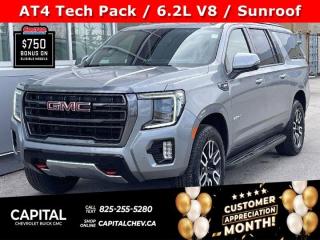 This GMC Yukon XL delivers a Gas V8 6.2L/ engine powering this Automatic transmission. ENGINE, 6.2L ECOTEC3 V8 with Dynamic Fuel Management, Direct Injection and Variable Valve Timing, includes aluminum block construction (420 hp [313 kW] @ 5600 rpm, 460 lb-ft of torque [624 Nm] @ 4100 rpm), Wireless charging, Wireless Apple CarPlay/Wireless Android Auto.* This GMC Yukon XL Features the Following Options *Wipers, front intermittent, Rainsense, Wiper, rear intermittent, Windows, power, rear with Express-Down, Window, power with front passenger Express-Up/Down, Window, power with driver Express-Up/Down, Wi-Fi Hotspot capable (Terms and limitations apply. See onstar.ca or dealer for details.), Wheels, 20 x 9 (50.8 cm x 22.9 cm) 6-spoke machined aluminum with Carbon Grey Metallic accents, Wheel, full-size spare, 17 (43.2 cm), Warning tones headlamp on, driver and right-front passenger seat belt unfasten and turn signal on, Visors, driver and front passenger illuminated vanity mirrors.* Stop By Today *Stop by Capital Chevrolet Buick GMC Inc. located at 13103 Lake Fraser Drive SE, Calgary, AB T2J 3H5 for a quick visit and a great vehicle!