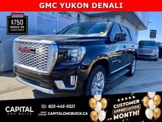 This 2024 Yukon Denali comes fully equipped with the POWERFUL 6.2L Engine and lots of desirable options including Heads-Up Display, Adaptive Cruise, Heated and Cooled Seats, Blind Spot Monitoring, Heated Steering Wheel, 2nd Row Heated Bucket Seats, Remote Start, 360 Cam, Panoramic Sunroof, Assist Steps and so much more!Ask for the Internet Department for more information or book your test drive today! Text 365-601-8318 for fast answers at your fingertips!AMVIC Licensed Dealer - Licence Number B1044900Disclaimer: All prices are plus taxes and include all cash credits and loyalties. See dealer for details. AMVIC Licensed Dealer # B1044900