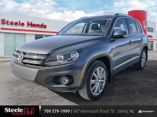 New Price!AWD.Certification Program Details: Free Carfax Report Fresh Oil Change Full Vehicle Inspection Full Tank Of Gas 150+ point inspection includes: Engine Instrumentation Interior components Pre-test drive inspections The test drive Service bay inspection Appearance Final inspection2017 Volkswagen Tiguan Comfortline 4Motion Gray 4D Sport Utility AWD 2.0L I4 TSI Turbocharged 6-Speed Automatic with TiptronicWith our Honda inventory, you are sure to find the perfect vehicle. Whether you are looking for a sporty sedan like the Civic or Accord, a crossover like the CR-V, or anything in between, you can be sure to get a great vehicle at Steele Honda. Our staff will always take the time to ensure that you get everything that you need. We give our customers individual attention. The only way we can truly work for you is if we take the time to listen.Our Core Values are aligned with how we conduct business and how we cultivate success. Our People: We provide a healthy, safe environment, that celebrates equity, diversity and inclusion. Our people come first. We support the ongoing development and growth of our employees to build lasting relationships. Integrity: We believe in doing the right thing, with integrity and transparency. We are committed to excellence and delivering the best experience for customers and employees. Innovation: Our continuous innovation will deliver the ultimate personal customer buying experience. We are committed to being industry leaders as a dynamic organization working to bring new, innovative solutions to serve the evolving needs of our customers. Community: Our passion for our business extends into the communities where we live and work. We believe in supporting sustainability and investing in community-focused organizations with a focus on family. Our three pillars of community sponsorship focus are mental health, sick kids, and families in crisis.
