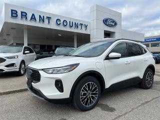 <p>KEY FEATURES: 2024 Ford Escape Plug-in Hybrid, Front-wheel drive, Leather seats, Star White, 13 in touch screen, Panoramic roof, Wireless charging, Bliss with rear cross-traffic alert, fordPass, sync4, 2.5l 4cyl, Lane keep system, navigation, pre-collision assist, remote keyless entry, remote vehicle start, reverse camera, reverse sensors, heated seats, power liftgate with foot activation, Trailer tow package,  Auto headlamps, fog lamps and more.<br />Please Call 519-756-6191, Email sales@brantcountyford.ca for more information and availability on this vehicle.  Brant County Ford is a family owned dealership and has been a proud member of the Brantford community for over 40 years!</p><p> </p><p><br />** PURCHASE PRICE ONLY (Includes) Fords Delivery Allowance</p><p><br />** See dealer for details.</p><p>*Please note all prices are plus HST and Licencing. </p><p>* Prices in Ontario, Alberta and British Columbia include OMVIC/AMVIC fee (where applicable), accessories, other dealer installed options, administration and other retailer charges. </p><p>*The sale price assumes all applicable rebates and incentives (Delivery Allowance/Non-Stackable Cash/3-Payment rebate/SUV Bonus/Winter Bonus, Safety etc</p><p>All prices are in Canadian dollars (unless otherwise indicated). Retailers are free to set individual prices.</p>