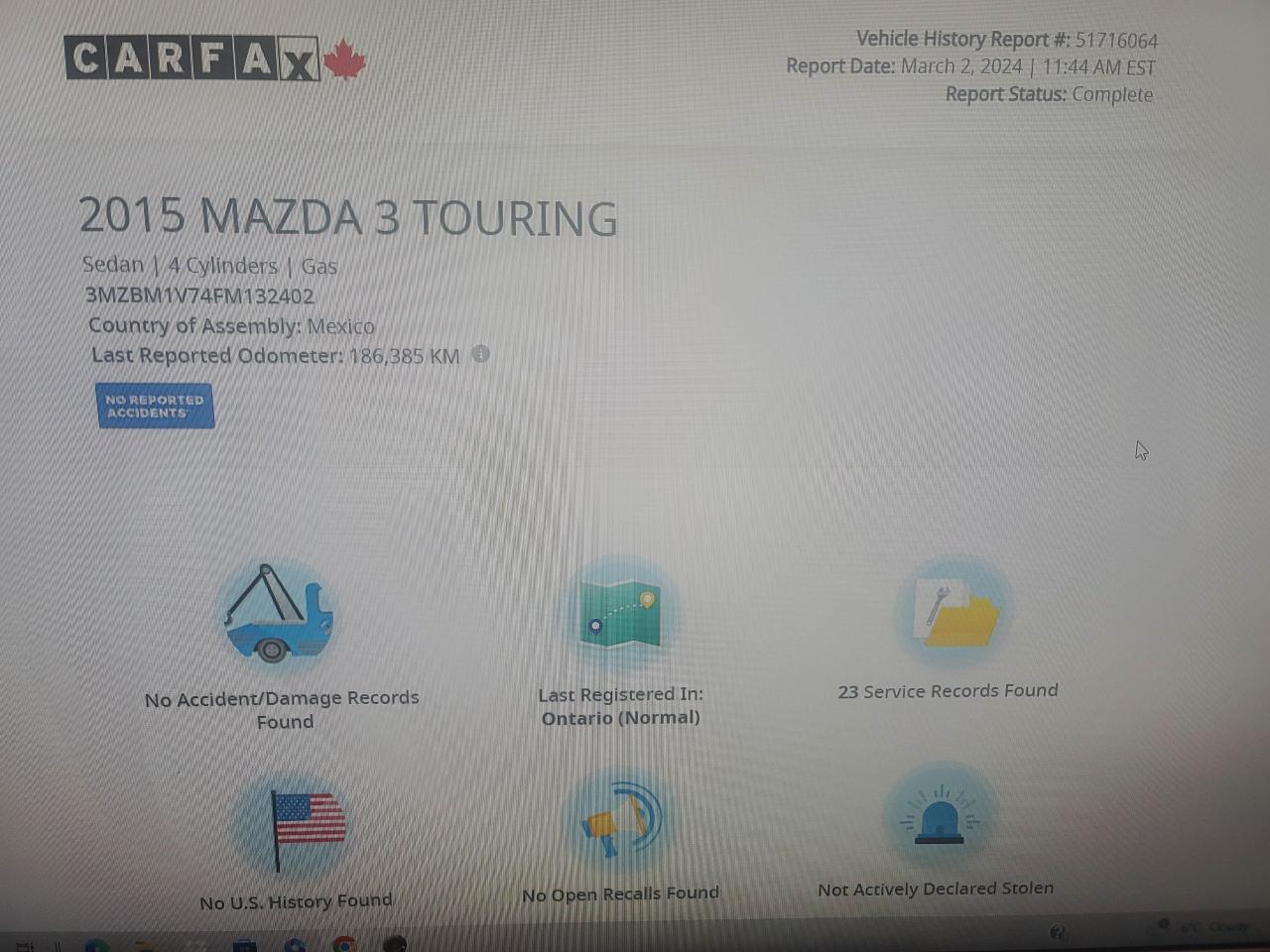 2015 Mazda MAZDA3 GS, AUTO, ACCIDENT FREE, BACKUP CAMERA, 190 KM - Photo #16