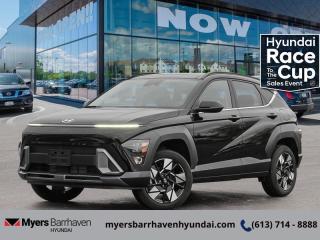 <b>Sunroof,  Climate Control,  Heated Steering Wheel,  Adaptive Cruise Control,  Aluminum Wheels!</b><br> <br> <br> <br>  This high tech SUV is compatible with pretty much anything, even adventure. <br> <br>With more versatility than its tiny stature lets on, this Kona is ready to prove that big things can come in small packages. With an incredibly long feature list, this Kona is incredibly safe and comfortable, compatible with just about anything, and ready for lifes next big adventure. For distilled perfection in the busy crossover SUV segment, this Kona is the obvious choice.<br> <br> This abyss black SUV  has an automatic transmission and is powered by a  147HP 2.0L 4 Cylinder Engine.<br> <br> Our Konas trim level is Preferred AWD w/Trend Package. This Kona Preferred AWD with the Trend Package rewards you with all-weather usability and steps things up with a sunroof, dual-zone climate control, a heated steering wheel, adaptive cruise control and upgraded aluminum wheels, along with standard features such as heated front seats, front and rear LED lights, remote engine start, and an immersive dual-LCD dash display with a 12.3-inch infotainment screen bundled with Apple CarPlay, Android Auto and Bluelink+ selective service internet access. Safety features also include blind spot detection, lane keeping assist with lane departure warning, front pedestrian braking, and forward collision mitigation. This vehicle has been upgraded with the following features: Sunroof,  Climate Control,  Heated Steering Wheel,  Adaptive Cruise Control,  Aluminum Wheels,  Heated Seats,  Apple Carplay. <br><br> <br/> See dealer for details. <br> <br><br> Come by and check out our fleet of 30+ used cars and trucks and 90+ new cars and trucks for sale in Ottawa.  o~o