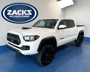 New Price! 2023 Toyota Tacoma TRD Pro V6 | CrewCab TRD PRO | Zacks Certified Certified. 6-Speed Automatic 4WD Ice Cap 3.5L V6 DOHC 24V LEV3-ULEV70 278hp<br>Odometer is 10144 kilometers below market average!<br><br>4WD, ABS brakes, Active Cruise Control, Air Conditioning, Alloy wheels, Automatic temperature control, Electronic Stability Control, Front dual zone A/C, Front Heated Seats, Heated door mirrors, Heated front seats, Illuminated entry, Low tire pressure warning, Navigation System, Power moonroof, Remote keyless entry, Traction control.<br><br>Certification Program Details: Fully Reconditioned | Fresh 2 Yr MVI | 30 day warranty* | 110 point inspection | Full tank of fuel | Krown rustproofed | Flexible financing options | Professionally detailed<br><br>This vehicle is Zacks Certified! Youre approved! We work with you. Together well find a solution that makes sense for your individual situation. Please visit us or call 902 843-3900 to learn about our great selection.<br><br>With 22 lenders available Zacks Auto Sales can offer our customers with the lowest available interest rate. Thank you for taking the time to check out our selection!