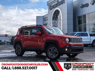 <b>Bluetooth,  SiriusXM,  Aluminum Wheels,  Air Conditioning,  Fog Lamps!</b><br> <br> Welcome to Crowfoot Dodge, Calgarys New and Pre-owned Superstore proudly serving Albertans for 44 years!<br> <br> Compare at $23995 - Our Price is just $21995! <br> <br>   The Jeep Renegade certainly isnt the first car-like Jeep, but its the first to prove that Jeep styling and playfulness can translate successfully to a subcompact crossover. This  2015 Jeep Renegade is fresh on our lot in Calgary. <br> <br>Freedom riders with fuel-saving sensibilities can have it all, thanks to the exceptional value, clever versatility, and authentic Jeep capability found in this Renegade. Live the adventurous life, conquering challenging terrain and worrisome weather with strength and style. The cabin is filled with creature comforts and advanced technology alike. This is the world of Renegade, a unique member of the Jeep brands most-awarded SUV lineup ever. This  SUV has 131,860 kms. Stock number 10667 is red in colour  . It has a 6 speed manual transmission and is powered by a  smooth engine.    This vehicle has been upgraded with the following features: Bluetooth,  Siriusxm,  Aluminum Wheels,  Air Conditioning,  Fog Lamps,  Cruise Control. <br> <br/><br> Buy this vehicle now for the lowest bi-weekly payment of <b>$177.69</b> with $0 down for 72 months @ 7.99% APR O.A.C. ( Plus GST      / Total Obligation of $27720  ).  See dealer for details. <br> <br>At Crowfoot Dodge, we offer:<br>
<ul>
<li>Over 500 New vehicles available and 100 Pre-Owned vehicles in stock...PLUS fresh trades arriving daily!</li>
<li>Financing and leasing arrangements with rates from prime +0%</li>
<li>Same day delivery.</li>
<li>Experienced sales staff with great customer service.</li>
</ul><br><br>
Come VISIT us today!<br><br> Come by and check out our fleet of 80+ used cars and trucks and 160+ new cars and trucks for sale in Calgary.  o~o