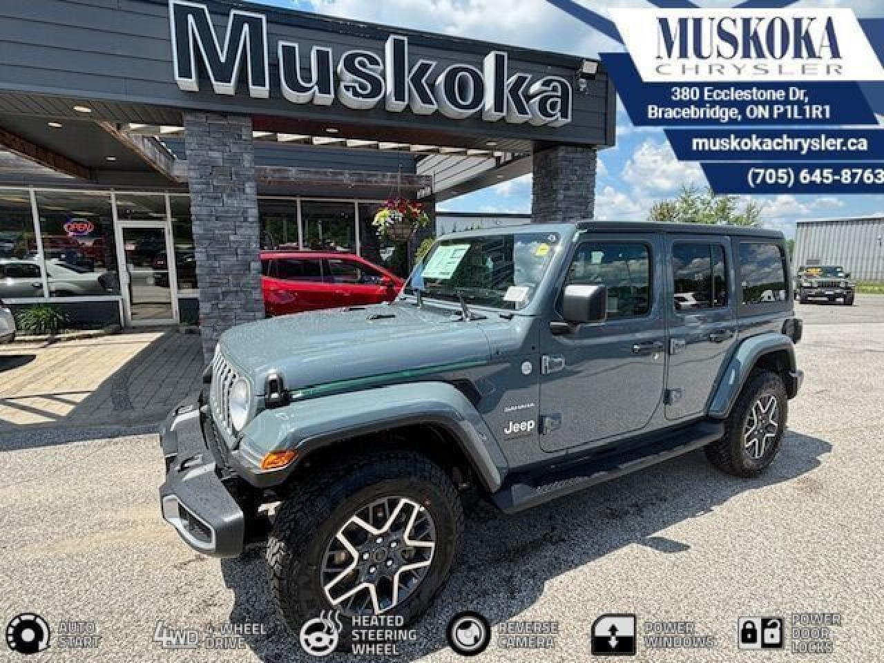 This JEEP WRANGLER SAHARA, with a 3.6L Pentastar V-6 engine engine, features a 8-speed automatic transmission, and generates 12.2 highway/15 city L/100km. Find this vehicle with only 12 kilometers!  JEEP WRANGLER SAHARA Options: This JEEP WRANGLER SAHARA offers a multitude of options. Technology options include: SiriusXM Guardian Tracker System, Voice Activated Dual Zone Front Automatic Air Conditioning, 2 LCD Monitors In The Front, MP3 Player, Satellite Radio.  Safety options include Variable Intermittent Wipers, Airbag Occupancy Sensor, Curtain 1st And 2nd Row Airbags, Dual Stage Driver And Passenger Front Airbags, Dual Stage Driver And Passenger Seat-Mounted Side Airbags.  Visit Us: Find this JEEP WRANGLER SAHARA at Muskoka Chrysler today. We are conveniently located at 380 Ecclestone Dr Bracebridge ON P1L1R1. Muskoka Chrysler has been serving our local community for over 40 years. We take pride in giving back to the community while providing the best customer service. We appreciate each and opportunity we have to serve you, not as a customer but as a friend