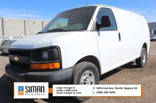<p><strong>SASKATCHEWAN VEHICLE GOOD SERVICE RECORDS </strong></p>

<p>Our 2015 Chevrolet 2500 cargo van has been through a <strong>presale inspection fresh full synthetic oil service. carfax reports Saskatchewan vehicle with no serious collisions. Financing Available on site, Trades Encouraged. Aftermarket warranties available to fit every need and budget. </strong>Chevy Express is one of the few remaining multipurpose vans based on the tough, body-on-frame mechanicals of a pickup truck. The Express also uses exclusively a V8 engine. the rugged underpinnings of the Express have stood the test of time. The big Chevy represents a potential bargain if you need a workhorse van and arent picky about details and amenities.</p>

<p><span style=color:#2980b9><strong>Siman Auto Sales is large enough to make a difference but small enough to care. We are family owned and operated, and have been proudly serving Saskatchewan car buyers since 1998. We offer on site financing, consignment, automotive repair and over 90 preowned vehicles to choose from.</strong></span></p>