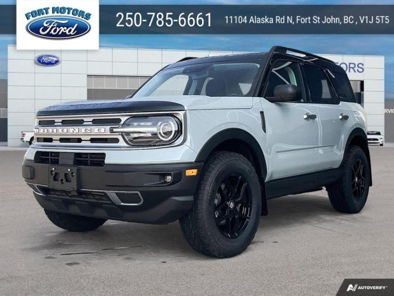 <b>Sunroof, Ford Co-Pilot360 Assist+, Wireless Charging, Heated Seats, Remote Engine Start!</b><br> <br>   Looking for off-roading capability with a mix off efficiency and tech features? This Bronco Sport is certainly up to the challenge. <br> <br>A compact footprint, an iconic name, and modern luxury come together to make this Bronco Sport an instant classic. Whether your next adventure takes you deep into the rugged wilds, or into the rough and rumble city, this Bronco Sport is exactly what you need. With enough cargo space for all of your gear, the capability to get you anywhere, and a manageable footprint, theres nothing quite like this Ford Bronco Sport.<br> <br> This cactus grey SUV  has a 8 speed automatic transmission and is powered by a  181HP 1.5L 3 Cylinder Engine.<br> <br> Our Bronco Sports trim level is Free Wheeling. This Bronco Sport Heritage comes standard with unique, red-painted wheels, heated cloth front seats that feature power lumbar adjustment, and SiriusXM streaming radio. Also standard include voice-activated automatic air conditioning, 8-inch SYNC 3 powered infotainment screen with Apple CarPlay and Android Auto, smart charging USB type-A and type-C ports, 4G LTE mobile hotspot internet access, proximity keyless entry with remote start, and a robust terrain management system that features the trademark Go Over All Terrain (G.O.A.T.) driving modes. Additional features include blind spot detection, rear cross traffic alert and pre-collision assist with automatic emergency braking, lane keeping assist, lane departure warning, forward collision alert, driver monitoring alert, a rear-view camera, and so much more. This vehicle has been upgraded with the following features: Sunroof, Ford Co-pilot360 Assist+, Wireless Charging, Heated Seats, Remote Engine Start, Class Ii Trailer Tow Package, Convenience Package. <br><br> View the original window sticker for this vehicle with this url <b><a href=http://www.windowsticker.forddirect.com/windowsticker.pdf?vin=3FMCR9K65RRE54620 target=_blank>http://www.windowsticker.forddirect.com/windowsticker.pdf?vin=3FMCR9K65RRE54620</a></b>.<br> <br>To apply right now for financing use this link : <a href=https://www.fortmotors.ca/free-credit-check/ target=_blank>https://www.fortmotors.ca/free-credit-check/</a><br><br> <br/><br>Come down to Fort Motors and take it for a spin!<p><br> Come by and check out our fleet of 30+ used cars and trucks and 200+ new cars and trucks for sale in Fort St John.  o~o