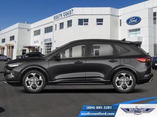<b>Sunroof, Navigation, 19 inch Aluminum Wheels, Tech Package, Lane Assist!</b><br> <br>   With an interior that easily adapts to your needs this 2024 Ford Escape is the perfect partner for the spontaneous adventurer. <br> <br>This Ford Escape was built for an active lifestyle and offers plenty of options for you to hit the road in your own individual style. Whether you need a family SUV for soccer practice, a capable adventure vehicle, or both, the versatile Ford Escape has you covered. Built for those who live on the go, the 2024 Ford Escape is made to be unstoppable.<br> <br> This agate black SUV  has an automatic transmission and is powered by a  250HP 2.0L 4 Cylinder Engine.<br> <br> Our Escapes trim level is ST-Line Select. This ST-Line Select AWD features sport-tuned suspension for a more spirited drive, and adds heated front seats and remote engine start, as well as aluminum wheels, body colored exterior styling and ActiveX synthetic leather seating upholstery, and amazing standard features such as a power-operated liftgate for rear cargo access, LED headlights with automatic high beams, an 8-inch infotainment screen powered by SYNC 4 with wireless Apple CarPlay and Android Auto, FordPass Connect with 4G mobile internet hotspot access, and proximity keyless entry with push button start. Road safety features include blind spot detection, pre-collision assist with automatic emergency braking and a back-up camera, lane keeping assist, lane departure warning, and front and rear collision mitigation. Additional features include dual-zone climate control, front and rear cupholders, smart device remote engine start, and even more. This vehicle has been upgraded with the following features: Sunroof, Navigation, 19 Inch Aluminum Wheels, Tech Package, Lane Assist, Class Ii Trailer Tow Package, Touchscreen. <br><br> View the original window sticker for this vehicle with this url <b><a href=http://www.windowsticker.forddirect.com/windowsticker.pdf?vin=1FMCU9NA6RUB03075 target=_blank>http://www.windowsticker.forddirect.com/windowsticker.pdf?vin=1FMCU9NA6RUB03075</a></b>.<br> <br>To apply right now for financing use this link : <a href=https://www.southcoastford.com/financing/ target=_blank>https://www.southcoastford.com/financing/</a><br><br> <br/>    3.99% financing for 84 months. <br> Buy this vehicle now for the lowest bi-weekly payment of <b>$303.20</b> with $0 down for 84 months @ 3.99% APR O.A.C. ( Plus applicable taxes -  $595 Administration Fee included    / Total Obligation of $55182  ).  Incentives expire 2024-04-30.  See dealer for details. <br> <br>Call South Coast Ford Sales or come visit us in person. Were convenient to Sechelt, BC and located at 5606 Wharf Avenue. and look forward to helping you with your automotive needs. <br><br> Come by and check out our fleet of 20+ used cars and trucks and 100+ new cars and trucks for sale in Sechelt.  o~o