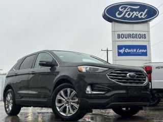 <b>Navigation, 19 inch Aluminum Wheels, Sunroof, Cold Weather Package, Heated Steering Wheel!</b><br> <br> <br> <br>  Made without compromise, the Ford Edge is ready for whatever you had in mind. <br> <br>With meticulous attention to detail and amazing style, the Ford Edge seamlessly integrates power, performance and handling with awesome technology to help you multitask your way through the challenges that life throws your way. Made for an active lifestyle and spontaneous getaways, the Ford Edge is as rough and tumble as you are. Push the boundaries and stay connected to the road with this sweet ride!<br> <br> This forged green metallic SUV  has a 8 speed automatic transmission and is powered by a  250HP 2.0L 4 Cylinder Engine.<br> <br> Our Edges trim level is Titanium. For a healthy dose of luxury and refinement, step up to this Titanium trim, lavishly appointed with premium heated leather seats with power adjustment and lumbar support, perimeter approach lights, a sonorous 12-speaker Bang & Olufsen audio system, and a numeric keypad for extra security. This trim also features a power liftgate for rear cargo access, a key fob with remote engine start and rear parking sensors, a 12-inch capacitive infotainment screen bundled with wireless Apple CarPlay and Android Auto, SiriusXM satellite radio, and 4G mobile hotspot internet connectivity. You and yours are assured of optimum road safety, with blind spot detection, rear cross traffic alert, pre-collision assist with automatic emergency braking, lane keeping assist, lane departure warning, forward collision alert, driver monitoring alert, and a rearview camera with an inbuilt washer. Also standard include proximity keyless entry, dual-zone climate control, 60-40 split front folding rear seats, LED headlights with automatic high beams, and even more. This vehicle has been upgraded with the following features: Navigation, 19 Inch Aluminum Wheels, Sunroof, Cold Weather Package, Heated Steering Wheel, Trailer Tow Package. <br><br> View the original window sticker for this vehicle with this url <b><a href=http://www.windowsticker.forddirect.com/windowsticker.pdf?vin=2FMPK4K98RBB23919 target=_blank>http://www.windowsticker.forddirect.com/windowsticker.pdf?vin=2FMPK4K98RBB23919</a></b>.<br> <br>To apply right now for financing use this link : <a href=https://www.bourgeoismotors.com/credit-application/ target=_blank>https://www.bourgeoismotors.com/credit-application/</a><br><br> <br/> Incentives expire 2024-04-30.  See dealer for details. <br> <br>Discount on vehicle represents the Cash Purchase discount applicable and is inclusive of all non-stackable and stackable cash purchase discounts from Ford of Canada and Bourgeois Motors Ford and is offered in lieu of sub-vented lease or finance rates. To get details on current discounts applicable to this and other vehicles in our inventory for Lease and Finance customer, see a member of our team. </br></br>Discover a pressure-free buying experience at Bourgeois Motors Ford in Midland, Ontario, where integrity and family values drive our 78-year legacy. As a trusted, family-owned and operated dealership, we prioritize your comfort and satisfaction above all else. Our no pressure showroom is lead by a team who is passionate about understanding your needs and preferences. Located on the shores of Georgian Bay, our dealership offers more than just vehiclesits an experience rooted in community, trust and transparency. Trust us to provide personalized service, a diverse range of quality new Ford vehicles, and a seamless journey to finding your perfect car. Join our family at Bourgeois Motors Ford and let us redefine the way you shop for your next vehicle.<br> Come by and check out our fleet of 90+ used cars and trucks and 140+ new cars and trucks for sale in Midland.  o~o