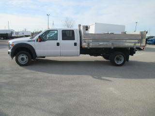 <p>XLT,F550 crew cab 4X4.6.7 power stroke diesel.200 inch w/base.84 inch cab to axle.11 Ft.6 del aluminum dump box with fold down sides.trailer brake.chrome pkg.exellent tires.low kilometers.real nice dump truck.former comercial use.call john gower 877 217 0643.cell 519 657 8497.email john@bennettfleet.com</p>