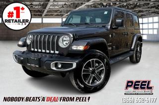 2023 Jeep Wrangler 4 Door Sahara | 3.6L Pentastar V6 eTorque | 4X4 | Granite Crystal Metallic | Leather Seats | Heated Seats | Heated Steering Wheel | Remote Start | Uconnect 4C NAV w/ 8.4" Display | Apple CarPlay & Android Auto | Alpine Premium Audio System | Trailer Tow Group | Trac-Lok Limited Slip Rear Differential | 2.72:1 Selec-Trac Full-time 4X4 System | Side Steps | Jeep Wave Customer Care

One Owner Clean Carfax

Conquer the trails and command the roads in the 2023 Jeep Wrangler 4 Door Sahara. Powered by the robust 3.6L Pentastar V6 eTorque engine and equipped with 4X4 capability, this rugged SUV is ready for any adventure. Finished in Granite Crystal Metallic, its exterior exudes sophistication and strength. Slip into luxury with leather seats, while heated seats and a heated steering wheel keep you comfortable in any weather. With the convenience of remote start, you can warm up the Wrangler before you even step inside. Stay connected and entertained on the go with the Uconnect 4C NAV system featuring an 8.4" display, Apple CarPlay, and Android Auto compatibility, complemented by the premium Alpine audio system. Designed for towing, the Trailer Tow Group ensures you can bring along your gear with ease. Enhanced traction and stability are provided by the Trac-Lok Limited Slip Rear Differential and the 2.72:1 Selec-Trac Full-time 4X4 System, giving you confidence on any terrain. Complete with side steps for easy entry and the Jeep Wave Customer Care program, the 2023 Jeep Wrangler 4 Door Sahara offers unmatched versatility, comfort, and capability for your next adventure.
______________________________________________________

Engage & Explore with Peel Chrysler: Whether youre inquiring about our latest offers or seeking guidance, 1-866-652-6197 connects you directly. Dive deeper online or connect with our team to navigate your automotive journey seamlessly.

WE TAKE ALL TRADES & CREDIT. WE SHIP ANYWHERE IN CANADA! OUR TEAM IS READY TO SERVE YOU 7 DAYS! COME SEE WHY NOBODY BEATS A DEAL FROM PEEL! Your Source for ALL make and models used cars and trucks
______________________________________________________

*FREE CarFax (click the link above to check it out at no cost to you!)*

*FULLY CERTIFIED! (Have you seen some of these other dealers stating in their advertisements that certification is an additional fee? NOT HERE! Our certification is already included in our low sale prices to save you more!)

______________________________________________________

Peel Chrysler  A Trusted Destination: Based in Port Credit, Ontario, we proudly serve customers from all corners of Ontario and Canada including Toronto, Oakville, North York, Richmond Hill, Ajax, Hamilton, Niagara Falls, Brampton, Thornhill, Scarborough, Vaughan, London, Windsor, Cambridge, Kitchener, Waterloo, Brantford, Sarnia, Pickering, Huntsville, Milton, Woodbridge, Maple, Aurora, Newmarket, Orangeville, Georgetown, Stouffville, Markham, North Bay, Sudbury, Barrie, Sault Ste. Marie, Parry Sound, Bracebridge, Gravenhurst, Oshawa, Ajax, Kingston, Innisfil and surrounding areas. On our website www.peelchrysler.com, you will find a vast selection of new vehicles including the new and used Ram 1500, 2500 and 3500. Chrysler Grand Caravan, Chrysler Pacifica, Jeep Cherokee, Wrangler and more. All vehicles are priced to sell. We deliver throughout Canada. website or call us 1-866-652-6197. 

Your Journey, Our Commitment: Beyond the transaction, Peel Chrysler prioritizes your satisfaction. While many of our pre-owned vehicles come equipped with two keys, variations might occur based on trade-ins. Regardless, our commitment to quality and service remains steadfast. Experience unmatched convenience with our nationwide delivery options. All advertised prices are for cash sale only. Optional Finance and Lease terms are available. A Loan Processing Fee of $499 may apply to facilitate selected Finance or Lease options. If opting to trade an encumbered vehicle towards a purchase and require Peel Chrysler to facilitate a lien payout on your behalf, a Lien Payout Fee of $299 may apply. Contact us for details. Peel Chrysler Pre-Owned Vehicles come standard with only one key.