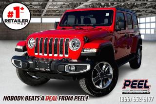 2021 Jeep Wrangler Unlimited Sahara 4X4 | 2.0L I-4 Turbo | Firecracker Red | Leather Bucket Seats | Heated Seats | Heated Steering Wheel | Remote Start | 7" Touchscreen Display | Bluetooth | Apple CarPlay & Android Auto | Black 3 Piece Hard Top 

One Owner Clean Carfax

Introducing the 2021 Jeep Wrangler Unlimited Sahara 4X4, a true icon of adventure and capability. Finished in vibrant Firecracker Red, this Wrangler is sure to turn heads wherever it goes. Powered by a responsive 2.0L I-4 Turbo engine, it delivers impressive performance on and off the road. Slip into the luxurious Leather Bucket Seats and enjoy the comfort of Heated Seats and a Heated Steering Wheel, perfect for those chilly journeys. With Remote Start, you can warm up the cabin before you even step inside. Stay connected and entertained with the intuitive 7" Touchscreen Display, featuring Bluetooth, Apple CarPlay, and Android Auto integration. Whether youre cruising through the city streets or tackling rugged trails, the Black 3 Piece Hard Top provides added protection and style. With its combination of style, comfort, and off-road prowess, the 2021 Jeep Wrangler Unlimited Sahara 4X4 is ready to take on any adventure with confidence.
______________________________________________________

Engage & Explore with Peel Chrysler: Whether youre inquiring about our latest offers or seeking guidance, 1-866-652-6197 connects you directly. Dive deeper online or connect with our team to navigate your automotive journey seamlessly.

WE TAKE ALL TRADES & CREDIT. WE SHIP ANYWHERE IN CANADA! OUR TEAM IS READY TO SERVE YOU 7 DAYS! COME SEE WHY NOBODY BEATS A DEAL FROM PEEL! Your Source for ALL make and models used cars and trucks
______________________________________________________

*FREE CarFax (click the link above to check it out at no cost to you!)*

*FULLY CERTIFIED! (Have you seen some of these other dealers stating in their advertisements that certification is an additional fee? NOT HERE! Our certification is already included in our low sale prices to save you more!)

______________________________________________________

Peel Chrysler  A Trusted Destination: Based in Port Credit, Ontario, we proudly serve customers from all corners of Ontario and Canada including Toronto, Oakville, North York, Richmond Hill, Ajax, Hamilton, Niagara Falls, Brampton, Thornhill, Scarborough, Vaughan, London, Windsor, Cambridge, Kitchener, Waterloo, Brantford, Sarnia, Pickering, Huntsville, Milton, Woodbridge, Maple, Aurora, Newmarket, Orangeville, Georgetown, Stouffville, Markham, North Bay, Sudbury, Barrie, Sault Ste. Marie, Parry Sound, Bracebridge, Gravenhurst, Oshawa, Ajax, Kingston, Innisfil and surrounding areas. On our website www.peelchrysler.com, you will find a vast selection of new vehicles including the new and used Ram 1500, 2500 and 3500. Chrysler Grand Caravan, Chrysler Pacifica, Jeep Cherokee, Wrangler and more. All vehicles are priced to sell. We deliver throughout Canada. website or call us 1-866-652-6197. 

Your Journey, Our Commitment: Beyond the transaction, Peel Chrysler prioritizes your satisfaction. While many of our pre-owned vehicles come equipped with two keys, variations might occur based on trade-ins. Regardless, our commitment to quality and service remains steadfast. Experience unmatched convenience with our nationwide delivery options. All advertised prices are for cash sale only. Optional Finance and Lease terms are available. A Loan Processing Fee of $499 may apply to facilitate selected Finance or Lease options. If opting to trade an encumbered vehicle towards a purchase and require Peel Chrysler to facilitate a lien payout on your behalf, a Lien Payout Fee of $299 may apply. Contact us for details. Peel Chrysler Pre-Owned Vehicles come standard with only one key.