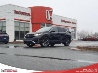 Recent Arrival! Nh731p 2021 Honda CR-V Sport AWD CVT 1.5L I4 Turbocharged DOHC 16V LEV3-ULEV50 190hp Bridgewater Honda, Located in Bridgewater Nova Scotia.CR-V Sport, CVT, AWD, 4-Wheel Disc Brakes, 6 Speakers, ABS brakes, Adaptive Cruise Control: Adaptive Cruise Control (ACC) with Low-Speed Follow, Air Conditioning, AM/FM radio, Apple CarPlay/Android Auto, Auto High-beam Headlights, Automatic temperature control, Backup Camera, Brake assist, Bumpers: body-colour, Cruise Control, Delay-off headlights, Driver door bin, Driver vanity mirror, Dual front impact airbags, Dual front side impact airbags, Electronic Stability Control, Forward collision: Collision Mitigation Braking System (CMBS) + FCW mitigation, Four wheel independent suspension, Front anti-roll bar, Front Bucket Seats, Front dual zone A/C, Front fog lights, Front reading lights, Garage door transmitter: HomeLink, Heated door mirrors, Heated Front Bucket Seats, Heated front seats, Heated steering wheel, Illuminated entry, Leather Shift Knob, Leatherette/Fabric Seating Surfaces, Low tire pressure warning, Occupant sensing airbag, Outside temperature display, Overhead airbag, Overhead console, Panic alarm, Passenger door bin, Passenger vanity mirror, Power door mirrors, Power driver seat, Power Liftgate, Power moonroof, Power steering, Power windows, Radio: 180-Watt AM/FM Audio System, Rear anti-roll bar, Rear window defroster, Rear window wiper, Remote keyless entry, Roof rack: rails only, Security system, Speed-sensing steering, Speed-Sensitive Wipers, Split folding rear seat, Spoiler, Steering wheel mounted audio controls, Tachometer, Telescoping steering wheel, Tilt steering wheel, Traction control, Trip computer, Turn signal indicator mirrors, Variably intermittent wipers, Wheels: 19 Shark Grey Aluminum-Alloy.