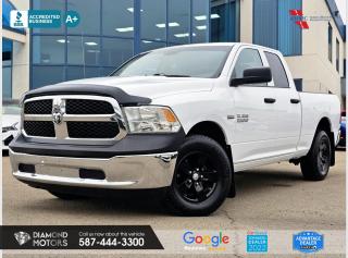 5.7L 8 CYLINDER ENGINE, NO ACCIDENTS, 4X4, QUAD CAB, BED LINER, WINTER TIRES, CRUISE CONTROL, BLUETOOTH, TWO KEYS AND MUCH MORE! <br/> <br/>  <br/> Just Arrived 2018 Ram 1500 Tradesman Quad Cab 4WD White has 204,502 KM on it. 5.7L 8 Cylinder Engine engine, Four-Wheel Drive, Automatic transmission, 5 Seater passengers, on special price for $17,300.00. <br/> <br/>  <br/> Book your appointment today for Test Drive. We offer contactless Test drives & Virtual Walkarounds. Stock Number: 24074-TAB <br/> <br/>  <br/> Diamond Motors has built a reputation for serving you, our customers. Being honest and selling quality pre-owned vehicles at competitive & affordable prices. Whenever you deal with us, you know you get to deal and speak directly with the owners. This means unique personalized customer service to meet all your needs. No high-pressure sales tactics, only upfront advice. <br/> <br/>  <br/> Why choose us? <br/>  <br/> Certified Pre-Owned Vehicles <br/> Family Owned & Operated <br/> Finance Available <br/> Extended Warranty <br/> Vehicles Priced to Sell <br/> No Pressure Environment <br/> Inspection & Carfax Report <br/> Professionally Detailed Vehicles <br/> Full Disclosure Guaranteed <br/> AMVIC Licensed <br/> BBB Accredited Business <br/> CarGurus Top-rated Dealer 2022 <br/> <br/>  <br/> Phone to schedule an appointment @ 587-444-3300 or simply browse our inventory online www.diamondmotors.ca or come and see us at our location at <br/> 3403 93 street NW, Edmonton, T6E 6A4 <br/> <br/>  <br/> To view the rest of our inventory: <br/> www.diamondmotors.ca/inventory <br/> <br/>  <br/> All vehicle features must be confirmed by the buyer before purchase to confirm accuracy. All vehicles have an inspection work order and accompanying Mechanical fitness assessment. All vehicles will also have a Carproof report to confirm vehicle history, accident history, salvage or stolen status, and jurisdiction report. <br/>