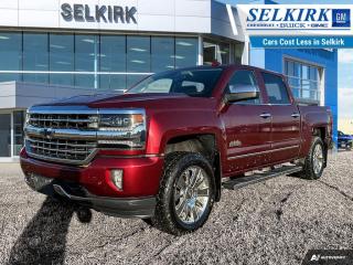 <b>Leather Seats,  Cooled Seats,  Wireless Charging,  Apple CarPlay,  Android Auto!</b><br> <br>    High-strength steel for high-strength dependability. This  2016 Chevrolet Silverado 1500 is fresh on our lot in Selkirk. <br> <br>The 2016 Chevrolet Silverado 1500 pairs brains with brawn to build upon the legacy of the most dependable, longest-lasting full-size pickup trucks on the road. A muscular front end, sculpted hood, and signature LED lighting accents give Silverado a bold new look, while high-strength steel delivers rugged capability that you can depend on day in and day out.This  Crew Cab 4X4 pickup  has 157,095 kms. Its  siren red tintcoat in colour  . It has a 8 speed automatic transmission and is powered by a  355HP 5.3L 8 Cylinder Engine.  It may have some remaining factory warranty, please check with dealer for details. <br> <br> Our Silverado 1500s trim level is High Country. The 2016 Silverado 1500 High Country is the top of the range and comes with an incredible amount of luxury. It features leather bucket seats with both heating and cooling options, 12 way power front seats, a remote engine starter, wireless charging, MyLink with an 8 inch touch screen and navigation system, chrome assist steps and accents, polished exhaust tips and brushed metal sill plates. This truck also offers a premium Bose audio system, rear view camera, EZ lift and lower tail gate plus Ultrasonic front and rear park assist.  This vehicle has been upgraded with the following features: Leather Seats,  Cooled Seats,  Wireless Charging,  Apple Carplay,  Android Auto,  Heated Seats,  Premium Audio. <br> <br>To apply right now for financing use this link : <a href=https://www.selkirkchevrolet.com/pre-qualify-for-financing/ target=_blank>https://www.selkirkchevrolet.com/pre-qualify-for-financing/</a><br><br> <br/><br>Selkirk Chevrolet Buick GMC Ltd carries an impressive selection of new and pre-owned cars, crossovers and SUVs. No matter what vehicle you might have in mind, weve got the perfect fit for you. If youre looking to lease your next vehicle or finance it, we have competitive specials for you. We also have an extensive collection of quality pre-owned and certified vehicles at affordable prices. Winnipeg GMC, Chevrolet and Buick shoppers can visit us in Selkirk for all their automotive needs today! We are located at 1010 MANITOBA AVE SELKIRK, MB R1A 3T7 or via phone at 204-482-1010.<br> Come by and check out our fleet of 80+ used cars and trucks and 200+ new cars and trucks for sale in Selkirk.  o~o