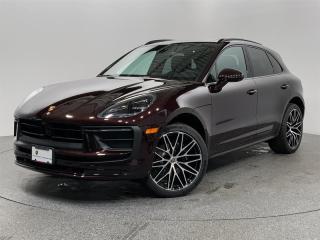 Introducing the 2024 Porsche Macan AWD in Copper Ruby Metallic with a Black Leather Package Seat Trim interior. This model boasts the Premium Plus Package, 21" Rs Spyder Design wheels, and High Gloss Black Roof Rails for a perfect balance of performance and luxury. With its captivating design and advanced features, the 2024 Porsche Macan AWD offers a dynamic driving experience in style.  For more details or to schedule a test drive with one of our highly trained sales executives please call or send a website enquiry now before it is gone. 604-530-8911.  Porsche Center Langley has won the prestigious Porsche Premier Dealer Award seven years in a row. We are centrally located just a short distance from Highway 1 in beautiful Langley, British Columbia. Our hope is to have you driving your dream vehicle soon.