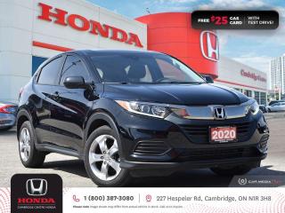 <p><strong>HONDA CERTIFIED USED VEHICLE! GREAT MIDSIZE SUV! NO REPORTED ACCIDENTS! ONE PREVIOUS OWNER!</strong> 2020 Honda HR-V LX AWD featuring CVT transmission, five passenger seating, rearview camera with guidelines, Apple CarPlay and Android Auto connectivity, Siri® Eyes Free compatibility, ECON mode, Bluetooth, AM/FM audio system with two USB inputs, steering wheel mounted controls, cruise control, air conditioning, dual climate zones, heated front seats, 12V power outlet, power mirrors, power locks, power windows, 60/40 split fold-down rear seatback, Anchors and Tethers for Children (LATCH), Honda LaneWatch blind spot display,the Honda Sensing technologies: Adaptive Cruise Control with Low Speed Follow, Forward Collision Warning system, Collision Mitigation Braking system, Lane Departure Warning system, Lane Keeping Assist system and Road Departure Mitigation system<strong>,</strong>remote keyless entry, auto on/off headlights, electronic stability control and anti-lock braking system. Contact Cambridge Centre Honda for special discounted finance rates, as low as 8.99%, on approved credit from Honda Financial Services.<span style=color:#ff0000> </span></p>

<p><span style=color:#ff0000><strong>FREE $25 GAS CARD WITH TEST DRIVE!</strong></span></p>

<p>Our philosophy is simple. We believe that buying and owning a car should be easy, enjoyable and transparent. Welcome to the Cambridge Centre Honda Family! Cambridge Centre Honda proudly serves customers from Cambridge, Kitchener, Waterloo, Brantford, Hamilton, Waterford, Brant, Woodstock, Paris, Branchton, Preston, Hespeler, Galt, Puslinch, Morriston, Roseville, Plattsville, New Hamburg, Baden, Tavistock, Stratford, Wellesley, St. Clements, St. Jacobs, Elmira, Breslau, Guelph, Fergus, Elora, Rockwood, Halton Hills, Georgetown, Milton and all across Ontario!</p>
