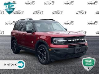 <p><strong>2021 Ford Bronco Sport Outer Banks</strong></p>

<p>4D Sport Utility, 1.5L EcoBoost 8-Speed Automatic, 4WD</p>

<p><strong>Features:</strong></p>

<p>3.80 Axle Ratio</p>
<p>4-Wheel Disc Brakes</p>
<p>6 Speakers</p>
<p>ABS brakes</p>
<p>Air Conditioning</p>
<p>Alloy wheels</p>
<p>AM/FM radio: SiriusXM</p>
<p>AM/FM Stereo</p>
<p>Auto High-beam Headlights</p>
<p>Auto-dimming Rear-View mirror</p>
<p>Automatic temperature control</p>
<p>Block heater</p>
<p>Brake assist</p>
<p>Compass</p>
<p>Delay-off headlights</p>
<p>Driver door bin</p>
<p>Driver vanity mirror</p>
<p>Dual front impact airbags</p>
<p>Dual front side impact airbags</p>
<p>Electronic Stability Control</p>
<p>Emergency communication system: SYNC 3 911 Assist</p>
<p>Exterior Parking Camera Rear</p>
<p>Four wheel independent suspension</p>
<p>Front anti-roll bar</p>
<p>Front Bucket Seats</p>
<p>Front dual zone A/C</p>
<p>Front fog lights</p>
<p>Front reading lights</p>
<p>Fully automatic headlights</p>
<p>Heated door mirrors</p>
<p>Heated front seats</p>
<p>Heated steering wheel</p>
<p>Illuminated entry</p>
<p>Knee airbag</p>
<p>Leather Trimmed Heated Sport Contour Bucket Seats</p>
<p>Low tire pressure warning</p>
<p>Occupant sensing airbag</p>
<p>Outside temperature display</p>
<p>Overhead airbag</p>
<p>Overhead console</p>
<p>Panic alarm</p>
<p>Passenger door bin</p>
<p>Passenger vanity mirror</p>
<p>Power door mirrors</p>
<p>Power driver seat</p>
<p>Power passenger seat</p>
<p>Power steering</p>
<p>Power windows</p>
<p>Radio data system</p>
<p>Rain sensing wipers</p>
<p>Rear anti-roll bar</p>
<p>Rear Parking Sensors</p>
<p>Rear reading lights</p>
<p>Rear window defroster</p>
<p>Rear window wiper</p>
<p>Remote keyless entry</p>
<p>Roof rack: rails only</p>
<p>Security system</p>
<p>SiriusXM Radio</p>
<p>Speed control</p>
<p>Speed-sensing steering</p>
<p>Speed-Sensitive Wipers</p>
<p>Split folding rear seat</p>
<p>Steering wheel mounted audio controls</p>
<p>SYNC 3 Communications & Entertainment System</p>
<p>SYNC 3/Apple CarPlay/Android Auto</p>
<p>Tachometer</p>
<p>Telescoping steering wheel</p>
<p>Tilt steering wheel</p>
<p>Traction control</p>
<p>Trip computer</p>
<p>Variably intermittent wipers</p>
<p>Wheels: 18 Ebony Black-Painted Aluminum</p>

<p>SPECIAL NOTE: This vehicle is reserved for AutoIQs Retail Customers Only. Please, No Dealer Calls<br />
<br />
Dont Delay! With over 140 Sales Professionals Promoting this Pre-Owned Vehicle through 11 Dealerships Representing 11 Communities Across Ontario, this Great Value Wont Last Long!<br />
<br />
AutoIQ proudly offers a 7 Day Money Back Guarantee. Buy with Complete Confidence. You wont be disappointed!</p>
<p> </p>

<h4>VALUE+ CERTIFIED PRE-OWNED VEHICLE</h4>

<p>36-point Provincial Safety Inspection<br />
172-point inspection combined mechanical, aesthetic, functional inspection including a vehicle report card<br />
Warranty: 30 Days or 1500 KMS on mechanical safety-related items and extended plans are available<br />
Complimentary CARFAX Vehicle History Report<br />
2X Provincial safety standard for tire tread depth<br />
2X Provincial safety standard for brake pad thickness<br />
7 Day Money Back Guarantee*<br />
Market Value Report provided<br />
Complimentary 3 months SIRIUS XM satellite radio subscription on equipped vehicles<br />
Complimentary wash and vacuum<br />
Vehicle scanned for open recall notifications from manufacturer</p>

<p>SPECIAL NOTE: This vehicle is reserved for AutoIQs retail customers only. Please, No dealer calls. Errors & omissions excepted.</p>

<p>*As-traded, specialty or high-performance vehicles are excluded from the 7-Day Money Back Guarantee Program (including, but not limited to Ford Shelby, Ford mustang GT, Ford Raptor, Chevrolet Corvette, Camaro 2SS, Camaro ZL1, V-Series Cadillac, Dodge/Jeep SRT, Hyundai N Line, all electric models)</p>

<p>INSGMT</p>