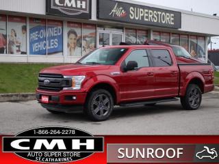 <b>GREAT MILEAGE !! 4X4 !! NAVIGATION, REAR CAMERA, PARK SENSORS, COLLISION SENSORS, APPLE CARPLAY, ANDROID AUTO, PANORAMIC SUNROOF, POWER SEATS, HEATED SEATS, TOWING CONTROLLER, POWER SLIDING REAR WINDOW, REMOTE START, POWER ADJUSTABLE PEDALS, 22-IN ALLOYS</b><br>      This  2020 Ford F-150 is for sale today. <br> <br>The perfect truck for work or play, this versatile Ford F-150 gives you the power you need, the features you want, and the style you crave! With high-strength, military-grade aluminum construction, this F-150 cuts the weight without sacrificing toughness. The interior design is first class, with simple to read text, easy to push buttons and plenty of outward visibility.This  Crew Cab 4X4 pickup  has 67,746 kms. Its  rapid red metallic in colour  . It has an automatic transmission and is powered by a  325HP 2.7L V6 Cylinder Engine. <br> <br> Our F-150s trim level is XLT. Upgrading to the class leader, this Ford F-150 XLT comes very well equipped with remote keyless entry, dynamic hitch assist, Ford Co-Pilot360 that features pre-collision assist and automatic emergency braking. Enhanced features include aluminum wheels, chrome exterior accents, SYNC 3 with enhanced voice recognition, Apple CarPlay and Android Auto, FordPass Connect 4G LTE, steering wheel mounted cruise control, a powerful audio system with SiriusXM radio, cargo box lights, power door locks and a rear view camera to help when backing out of a tight spot.<br> To view the original window sticker for this vehicle view this <a href=http://www.windowsticker.forddirect.com/windowsticker.pdf?vin=1FTEW1EP6LFC44835 target=_blank>http://www.windowsticker.forddirect.com/windowsticker.pdf?vin=1FTEW1EP6LFC44835</a>. <br/><br> <br>To apply right now for financing use this link : <a href=https://www.cmhniagara.com/financing/ target=_blank>https://www.cmhniagara.com/financing/</a><br><br> <br/><br>Trade-ins are welcome! Financing available OAC ! Price INCLUDES a valid safety certificate! Price INCLUDES a 60-day limited warranty on all vehicles except classic or vintage cars. CMH is a Full Disclosure dealer with no hidden fees. We are a family-owned and operated business for over 30 years! o~o