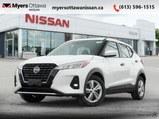 <b>Certified, Low Mileage, Blind Spot Monitor,  Lane Departure Warning,  Touch Screen,  Fog Lights,  Apple CarPlay!</b><br> <br>  Compare at $19874 - Our Price is just $19295! <br> <br>   The Nissan Kicks defines value, efficiency, and capability in a stylish package. This  2021 Nissan Kicks is for sale today in Ottawa. <br> <br>One of the best compact crossovers on the market, the 2021 Nissan Kicks manages to stand out, thanks to its style, comfort, and size. In a world of monotonous compact crossovers, the Kicks has a lot of unique styling and technology that make it a real contender. Whether getting the weekly groceries or hauling you and yours for a weekend getaway, rest assured that this Nissan Kicks pull it all off in style and comfort.This low mileage  SUV has just 37,485 kms and is a Certified Pre-Owned vehicle. Its  white in colour  . It has an automatic transmission and is powered by a  122HP 1.6L 4 Cylinder Engine. <br> <br> Our Kickss trim level is S. This Kicks S is packed with unbelievable value. Fog lights, power side mirrors, rear view camera, blind spot and lane departure warning, impressive array of air bags, and intelligent automatic emergency braking make sure you stay safe on the road while remote keyless entry, steering wheel mounted cruise and audio control, 7 inch touchscreen, Apple CarPlay, Android Auto, Bluetooth, and USB and aux jacks keep you connected and in the know. All this inside a lovely Nissan Kicks package makes this a great deal. This vehicle has been upgraded with the following features: Blind Spot Monitor,  Lane Departure Warning,  Touch Screen,  Fog Lights,  Apple Carplay,  Android Auto,  Active Emergency Braking. <br> <br>To apply right now for financing use this link : <a href=https://www.myersottawanissan.ca/finance target=_blank>https://www.myersottawanissan.ca/finance</a><br><br> <br/><br> Payments from <b>$310.34</b> monthly with $0 down for 84 months @ 8.99% APR O.A.C. ( Plus applicable taxes -  and licensing fees   ).  See dealer for details. <br> <br>Get the amazing benefits of a Nissan Certified Pre-Owned vehicle!!! Save thousands of dollars and get a pre-owned vehicle that has factory warranty, 24 hour roadside assistance and rates as low as 0.9%!!! <br>*LIFETIME ENGINE TRANSMISSION WARRANTY NOT AVAILABLE ON VEHICLES WITH KMS EXCEEDING 140,000KM, VEHICLES 8 YEARS & OLDER, OR HIGHLINE BRAND VEHICLE(eg. BMW, INFINITI. CADILLAC, LEXUS...)<br> Come by and check out our fleet of 30+ used cars and trucks and 110+ new cars and trucks for sale in Ottawa.  o~o
