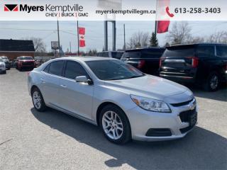 <b>Sunroof,  Remote Start,  SiriusXM,  Rear Camera,  Remote Keyless Entry!</b><br> <br>     This  2016 Chevrolet Malibu Limited is for sale today. <br> <br>Heres to the strong, silent type. The 2016 Malibu Limited embodies just that in its smooth performance and handling. This Malibu proves that the beauty of purposeful design is more than skin-deep. Ultra-high-strength steel is used throughout for a structure designed to be exceptionally strong, rigid, and very quiet. Four-wheel antilock disc brakes help ensure reliable stopping performance, while the tuned suspension provides responsive handling. This  sedan has 94,343 kms. Its  silver ice metallic in colour  . It has an automatic transmission and is powered by a   2.5L 4 Cylinder Engine. <br> <br> Our Malibu Limiteds trim level is LT. The 1LT was engineered to convey an element of real sophistication for your day-to-day driving needs. This Malibu is trimmed with convenience and entertainment features including a 7-inch color touchscreen display, Bluetooth, SiriusXM satellite radio, a USB port, cruise control, air conditioning, OnStar, remote keyless entry, and more. This vehicle has been upgraded with the following features: Sunroof,  Remote Start,  Siriusxm,  Rear Camera,  Remote Keyless Entry,  Park Assist,  Bluetooth. <br> <br>To apply right now for financing use this link : <a href=https://www.myerskemptvillegm.ca/finance/ target=_blank>https://www.myerskemptvillegm.ca/finance/</a><br><br> <br/><br> Buy this vehicle now for the lowest bi-weekly payment of <b>$110.86</b> with $0 down for 84 months @ 9.99% APR O.A.C. ( Plus applicable taxes -  Plus applicable fees   ).  See dealer for details. <br> <br>Myers deals with almost every major lender and can offer the most competitive financing options available. All of our premium used vehicles are fully detailed, subjected to a minimum 150 point inspection and are fully backed by the dealership and General Motors. <br><br>For more details on our Myers Exclusive Engine Transmission for life coverage, follow this link: <a href=https://www.myerskanatagm.ca/myers-engine-transmission-for-life/>Life Time Coverage</a>*LIFETIME ENGINE TRANSMISSION WARRANTY NOT AVAILABLE ON VEHICLES WITH KMS EXCEEDING 140,000KM, VEHICLES 8 YEARS & OLDER, OR HIGHLINE BRAND VEHICLE(eg. BMW, INFINITI. CADILLAC, LEXUS...) o~o