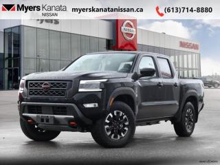 <b>Off-Road Package,  Navigation,  360 Camera,  Heated Seats,  Apple CarPlay!</b><br> <br> <br> <br>  Stay connected, stay protected, and do it all with this 2024 Nissan Frontier. <br> <br>Massive power and massive fun, this 2024 Frontier proves that size isnt everything. Full of fun features for both work and play, along with best-in-class standard horsepower, this 2024 Frontier really is the king of midsize trucks. If you want one truck that can do it all in style and comfort, this 2024 Nissan Frontier is an easy choice.<br> <br> This black Crew Cab 4X4 pickup   has an automatic transmission and is powered by a  310HP 3.8L V6 Cylinder Engine.<br> <br> Our Frontiers trim level is Crew Cab PRO-4X. This Frontier Pro is fully equipped for work or play with added NissanConnect with navigation and wi-fi, Bilstein shocks, a driver selectable rear locking diff, Class III towing equipment, three skid plates, a spray in bed liner, a rear step bumper, and a 360-degree camera with off-road mode. This midsize truck is an everyday workhorse with Class III towing equipment with sway control, automatic locking hubs, tow hooks, automatic LED headlamps, fog lamps, and two 120V outlets. Stay connected with modern technology features such as touchscreen with voice activation, Apple CarPlay, and Android Auto. Other great features include remote keyless entry and push button start, collision mitigation, lane departure warning, blind spot warning, and distance pacing. This vehicle has been upgraded with the following features: Off-road Package,  Navigation,  360 Camera,  Heated Seats,  Apple Carplay,  Android Auto,  Blind Spot Detection. <br><br> <br/>    6.49% financing for 84 months. <br> Payments from <b>$827.41</b> monthly with $0 down for 84 months @ 6.49% APR O.A.C. ( Plus applicable taxes -  $621 Administration fee included. Licensing not included.    ).  Incentives expire 2024-05-31.  See dealer for details. <br> <br><br> Come by and check out our fleet of 50+ used cars and trucks and 100+ new cars and trucks for sale in Kanata.  o~o