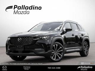 <b>Heads Up Display,  Sunroof,  Cooled Seats,  Leather Seats,  Bose Premium Audio!</b><br> <br> <br> <br>  Every road becomes an invitation when you drive this CX-50. <br> <br>With its wide stance, high ground clearance, flared fenders, and low roofline, the CX-50 beckons you to go further. Responsiveness and control are always at your fingertips, no matter the environment. It is in our nature to explore, and this CX-50 was purpose built to follow our nature. Explore the unknown territory within yourself and your world with the CX-50.<br> <br> This jet black SUV  has an automatic transmission and is powered by a  2.5L I4 16V GDI DOHC engine.<br> <br> Our CX-50s trim level is GT. This GT steps up performance, but the upgrades do not stop there. Additions include a heads up display, navigation, Bose premium audio, heated and cooled leather seats, parking sensors, blind spot assist, and an aerial view 360 degree camera. This CX-50 makes every adventure an experience with awesome features like a sunroof and a heated steering wheel. Mazda Connect infotainment featuring Apple CarPlay, Android Auto, Bluetooth, and wireless connectivity make sure you always stay connected. A power liftgate, proximity key, automatic high beams provide stylish convenience while distance pacing cruise with stop and go, lane keep assist, blind spot detection, and smart brake support helps you drive with confidence. This vehicle has been upgraded with the following features: Heads Up Display,  Sunroof,  Cooled Seats,  Leather Seats,  Bose Premium Audio,  Navigation,  Heated Seats. <br><br> <br>To apply right now for financing use this link : <a href=https://www.palladinomazda.ca/finance/ target=_blank>https://www.palladinomazda.ca/finance/</a><br><br> <br/>    Incentives expire 2024-04-30.  See dealer for details. <br> <br>Palladino Mazda in Sudbury Ontario is your ultimate resource for new Mazda vehicles and used Mazda vehicles. We not only offer our clients a large selection of top quality, affordable Mazda models, but we do so with uncompromising customer service and professionalism. We takes pride in representing one of Canadas premier automotive brands. Mazda models lead the way in terms of affordability, reliability, performance, and fuel efficiency.<br> Come by and check out our fleet of 90+ used cars and trucks and 80+ new cars and trucks for sale in Sudbury.  o~o