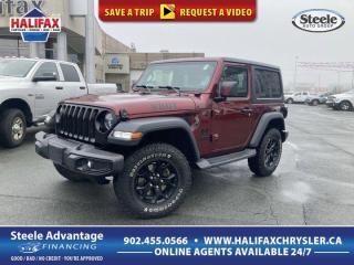 Recent Arrival!2021 Jeep Wrangler Willys Snazzberry Pearlcoat Pentastar 3.6L V6 VVT 4WD 6-Speed Manual**Live Market Value Pricing**, 1-Year SiriusXM Subscription, 4-Wheel Drive Swing Gate Decal, 7 Full-Colour Driver Info Display, A/C Refrigerant, Black Injection-Moulded Rear Bumper, Black Trail Rated Badge, Blind-Spot/Rear Cross-Path Detection, Cold Weather Group, Convenience Group, Deep Tint Sunscreen Windows, Dual-Zone A/C w/Manual Temperature Control, For SiriusXM Info, Call 888-539-7474, Front 1-Touch Down Power Windows, Front Heated Seats, Gloss Black Sport Grille, Heated Steering Wheel, Leather-Wrapped Steering Wheel, LED Fog Lamps, LED Headlamp & Fog Lamp Group, LED Reflector Headlamps, LED Taillamps, Matte Black Jeep Badge, MOPAR Front Grab Handles, MOPAR Grab Handle Kit, Moulded-In-Colour Bumper w/Gloss Black, Park-Sense Rear Park Assist System, ParkView Rear Back-Up Camera, Power Heated Exterior Mirrors, Quick Order Package 23W Willys, Remote Keyless Entry, Rock Protection Sill Rails, Safety Group, Security Alarm, SiriusXM Satellite Radio, Speed-Sensitive Power Locks, Sun Visors w/Illuminated Vanity Mirror, Technology Group, Trac-Lok Limited-Slip Rear Differential, Universal Garage Door Opener, Wheels: 17 x 7.5 Moab Black Aluminum, Willys Hood Decal, Wrangler Decal.Top reasons for buying from Halifax Chrysler: Live Market Value Pricing, No Pressure Environment, State Of The Art facility, Mopar Certified Technicians, Convenient Location, Best Test Drive Route In City, Full Disclosure.Here at Halifax Chrysler, we are committed to providing excellence in customer service and will ensure your purchasing experience is second to none! Visit us at 12 Lakelands Boulevard in Bayers Lake, call us at 902-455-0566 or visit us online at www.halifaxchrysler.com *** We do our best to ensure vehicle specifications are accurate. It is up to the buyer to confirm details.***