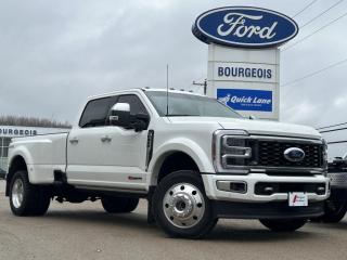 <b>Low Mileage, Sunroof,  Power Tailgate,  Power Running Boards,  B&O Sound System,  Adaptive Cruise Control!</b><br> <br> Gear up for winter with Bourgeois Motors Ford! Throughout November, when you purchase, lease, or finance any in-stock new or pre-owned vehicle you can take advantage of our volume discount pricing on winter wheel and tire packages! Speak with your sales consultant to find out how you can get a grip on winter driving while keeping your cash in your pockets. Stay ahead of winter and your budget at Bourgeois Motors Ford! <br> <br> Compare at $135957 - Our Price is just $131997! <br> <br>   For hauling, towing, and getting the job done, look no further than this rugged F-450. This  2024 Ford F-450 Super Duty is for sale today in Midland. <br> <br>The most capable truck for work or play, this heavy-duty Ford F-450 never stops moving forward and gives you the power you need, the features you want, and the style you crave! With high-strength, military-grade aluminum construction, this F-450 Super Duty cuts the weight without sacrificing toughness. The interior design is first class, with simple to read text, easy to push buttons and plenty of outward visibility. This truck is strong, extremely comfortable and ready for anything.This low mileage  sought after diesel Crew Cab 4X4 pickup  has just 8,627 kms. Its  star white tri-coat in colour  . It has a 10 speed automatic transmission and is powered by a  500HP 6.7L 8 Cylinder Engine. <br> <br> Our F-450 Super Dutys trim level is Limited. This F-450 Limited is fully decked out with an express open/close dual panel sunroof with a power sunshade, a power open/close tailgate with retractable rear steps, power running boards, adaptive cruise control, a full Miko simulated suede headliner, a drivers heads up display, and a flow-through center console with a 110V/400W outlet. Also standard include Limited leather-trimmed heated and ventilated front seats with power adjustment, memory function and lumbar support, a heated leather-wrapped steering wheel, voice-activated dual-zone automatic climate control, power-adjustable pedals, a sonorous 18-speaker Bang & Olufsen audio system, and two 120-volt AC power outlets. This truck is also ready to get busy, with equipment such as class V towing equipment with a hitch, trailer wiring harness, a brake controller and trailer sway control, beefy suspension with heavy duty shock absorbers, power extendable trailer style mirrors, up-fitter switches, and LED headlights with front fog lamps and automatic high beams. Connectivity is handled by a 12-inch infotainment screen powered by SYNC 4, bundled with Apple CarPlay, Android Auto, inbuilt navigation, and SiriusXM satellite radio. Safety features also include lane keeping assist with lane departure warning, a surround camera system, pre-collision assist with automatic emergency braking and cross-traffic alert, blind spot detection, rear parking sensors, forward collision mitigation, and a cargo bed camera. This vehicle has been upgraded with the following features: Sunroof,  Power Tailgate,  Power Running Boards,  B&o Sound System,  Adaptive Cruise Control,  Hud,  Lane Keep Assist. <br> To view the original window sticker for this vehicle view this <a href=http://www.windowsticker.forddirect.com/windowsticker.pdf?vin=1FT8W4DM6REC18143 target=_blank>http://www.windowsticker.forddirect.com/windowsticker.pdf?vin=1FT8W4DM6REC18143</a>. <br/><br> <br>To apply right now for financing use this link : <a href=https://www.bourgeoismotors.com/credit-application/ target=_blank>https://www.bourgeoismotors.com/credit-application/</a><br><br> <br/><br>At Bourgeois Motors Ford in Midland, Ontario, we proudly present the regions most expansive selection of used vehicles, ensuring youll find the perfect ride in our shared inventory. With a network of dealers serving Midland and Parry Sound, your ideal vehicle is within reach. Experience a stress-free shopping journey with our family-owned and operated dealership, where your needs come first. For over 78 years, weve been committed to serving Midland, Parry Sound, and nearby communities, building trust and providing reliable, quality vehicles. Discover unmatched value, exceptional service, and a legacy of excellence at Bourgeois Motors Fordwhere your satisfaction is our priority.Please note that our inventory is shared between our locations. To avoid disappointment and to ensure that were ready for your arrival, please contact us to ensure your vehicle of interest is waiting for you at your preferred location. <br> Come by and check out our fleet of 90+ used cars and trucks and 140+ new cars and trucks for sale in Midland.  o~o