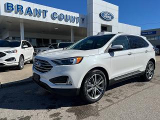 <p>Cash Price only please ask about our finance offer.</p><p>KEY FEATURES: 2024 Ford Edge, Titanium, AWD, 2.0L EcoBoost, Star white, leather seats, Panoramic Roof, evasive steering, leather, connected voice activated navigation, cold weather package, heated steering wheel, floor liners front and rear, heated and Cooled front seats, Trailer tow package, rear backup camera, rear sensors, remote stop, pre-collision assist, intelligent Access, Lane keeps system, fordpass, sync connect and more.</p><p><br />Please Call 519-756-6191, Email sales@brantcountyford.ca for more information and availability on this vehicle.  Brant County Ford is a family owned dealership and has been a proud member of the Brantford community for over 40 years!</p><p><br />** PURCHASE PRICE ONLY (Includes) Fords Delivery Allowance</p><p><br />** See dealer for details.</p><p>*Please note all prices are plus HST and Licencing. </p><p>* Prices in Ontario, Alberta and British Columbia include OMVIC/AMVIC fee (where applicable), accessories, other dealer installed options, administration and other retailer charges. </p><p>*The sale price assumes all applicable rebates and incentives (Delivery Allowance/Non-Stackable Cash/3-Payment rebate/SUV Bonus/Winter Bonus, Safety etc</p><p>All prices are in Canadian dollars (unless otherwise indicated). Retailers are free to set individual prices.</p>