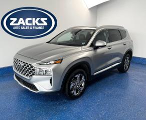 New Price! Recent Arrival! 2022 Hyundai Santa Fe Preferred Preferred AWD w/ Trend Pkg | Panoramic Roof | Zack Certified. 8-Speed Automatic with SHIFTRONIC AWD Shimmering Silver Pearl 2.5L I4<br><br><br>AWD, Black Leather, Air Conditioning, Alloy wheels, Apple CarPlay & Android Auto, Automatic temperature control, Heated Front Bucket Seats, Heated steering wheel, Power driver seat, Power moonroof, Power steering, Power windows, Radio: AM/FM/MP3/SiriusXM/HD Radio/VR Audio System, Rear Parking Sensors, Rear window defroster, Remote keyless entry, Spoiler.<br><br>Certification Program Details: Fully Reconditioned | Fresh 2 Yr MVI | 30 day warranty* | 110 point inspection | Full tank of fuel | Krown rustproofed | Flexible financing options | Professionally detailed<br><br>This vehicle is Zacks Certified! Youre approved! We work with you. Together well find a solution that makes sense for your individual situation. Please visit us or call 902 843-3900 to learn about our great selection.<br><br>With 22 lenders available Zacks Auto Sales can offer our customers with the lowest available interest rate. Thank you for taking the time to check out our selection!