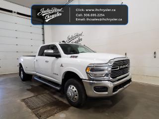 <b>Low Mileage, Leather Seats,  Heated Seats,  Heated Steering Wheel,  Premium Audio,  SiriusXM!</b><br> <br>  Hurry on this one! Marked down from $85997 - you save $6002.   To get the job done right the first time, youll want the Ram 3500 HD on your team. This  2020 Ram 3500 is for sale today in Indian Head. <br> <br>This 2020 Ram 3500 Heavy Duty delivers exactly what you need: superior capability and exceptional levels of comfort, all backed with proven reliability and durability. Whether youre in the commercial sector or looking at serious recreational towing and hauling, this Ram 3500 HD is ready for any task. Its no wonder it won Motor Trends - Truck of the Year award!!This low mileage  sought after diesel Crew Cab 4X4 pickup  has just 36,764 kms. Its  white in colour  . It has a 8 speed automatic transmission and is powered by a Cummins 370HP 6.7L Straight 6 Cylinder Engine.  It may have some remaining factory warranty, please check with dealer for details. <br> <br> Our 3500s trim level is Laramie. This Ram 3500 is equipped with a heavy duty attitude and comfortable interior features. This sophisticated truck comes loaded with leather heated seats that are powered in the front, a heated leather steering wheel, LED headlights and a premium audio system. Additional luxuries include Uconnect 4 with a larger touchscreen thats paired with SiriusXM and 5 USB ports, unique aluminum wheels, exclusive exterior accents, power heated trailer-tow mirrors, proximity keyless entry with remote start, cargo box lights, a class V hitch receiver with trailer brake controller, dual zone climate control, and a tough HD suspension that is designed to handle whatever you can throw at it! This vehicle has been upgraded with the following features: Leather Seats,  Heated Seats,  Heated Steering Wheel,  Premium Audio,  Siriusxm,  4g Lte,  Tow Hitch. <br> To view the original window sticker for this vehicle view this <a href=http://www.chrysler.com/hostd/windowsticker/getWindowStickerPdf.do?vin=3C63RRJLXLG233164 target=_blank>http://www.chrysler.com/hostd/windowsticker/getWindowStickerPdf.do?vin=3C63RRJLXLG233164</a>. <br/><br> <br>To apply right now for financing use this link : <a href=https://www.indianheadchrysler.com/finance/ target=_blank>https://www.indianheadchrysler.com/finance/</a><br><br> <br/><br>At Indian Head Chrysler Dodge Jeep Ram Ltd., we treat our customers like family. That is why we have some of the highest reviews in Saskatchewan for a car dealership!  Every used vehicle we sell comes with a limited lifetime warranty on covered components, as long as you keep up to date on all of your recommended maintenance. We even offer exclusive financing rates right at our dealership so you dont have to deal with the banks.
You can find us at 501 Johnston Ave in Indian Head, Saskatchewan-- visible from the TransCanada Highway and only 35 minutes east of Regina. Distance doesnt have to be an issue, ask us about our delivery options!

Call: 306.695.2254<br> Come by and check out our fleet of 40+ used cars and trucks and 80+ new cars and trucks for sale in Indian Head.  o~o