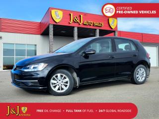 Odometer is 41003 kilometers below market average! Black 2019 Volkswagen Golf 1.4 TSI Comfortline S FWD 8-Speed Automatic with Tiptronic 1.4L TSI Welcome to our dealership, where we cater to every car shoppers needs with our diverse range of vehicles. Whether youre seeking peace of mind with our meticulously inspected and Certified Pre-Owned vehicles, looking for great value with our carefully selected Value Line options, or are a hands-on enthusiast ready to tackle a project with our As-Is mechanic specials, weve got something for everyone. At our dealership, quality, affordability, and variety come together to ensure that every customer drives away satisfied. Experience the difference and find your perfect match with us today.<br><br>Titan Black w/Cloth Seating Surfaces, ABS brakes, Alloy wheels, Electronic Stability Control, Heated door mirrors, Heated Front Comfort Seats, Heated front seats, Illuminated entry, Low tire pressure warning, Remote keyless entry, Traction control.<br><br><br>Certified. J&J Certified Details: * Vigorous Inspection * Global Roadside Assistance available 24/7, 365 days a year - 3 months * Get As Low As 7.99% APR Financing OAC * CARFAX Vehicle History Report. * Complimentary 3-Month SiriusXM Select+ Trial Subscription * Full tank of fuel * One free oil change (only redeemable here)