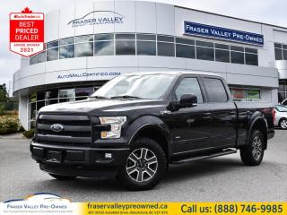 Leather Seats,  Bluetooth,  Cooled Seats,  Rear View Camera,  Remote Start!
 
    Smart engineering, impressive tech, and rugged styling make the F-150 hard to pass up. This  2015 Ford F-150 is fresh on our lot in Abbotsford. 
 
High-strength, military-grade aluminum construction in the body of this F-150 cuts out weight without sacrificing toughness. The drivetrain at the heart of the F-150 delivers the power and torque you need to get the job done. The perfect truck for work and play, this Ford gives you the power you need, the features you want, and the style you crave. This  Crew Cab 4X4 pickup  has 158,326 kms. Its  nice in colour  . It has a 6 speed automatic transmission and is powered by a  365HP 3.5L V6 Cylinder Engine.   This vehicle has been upgraded with the following features: Leather Seats,  Bluetooth,  Cooled Seats,  Rear View Camera,  Remote Start,  Heated Seats. 
 To view the original window sticker for this vehicle view this http://www.windowsticker.forddirect.com/windowsticker.pdf?vin=1FTFW1EG4FKE26176. 

 
To apply right now for financing use this link : https://www.fraservalleypreowned.ca/abbotsford-car-loan-application-british-columbia
 
 

| Our Quality Guarantee: We maintain the highest standard of quality that is required for a Pre-Owned Dealership to operate in an Auto Mall. We provide an independent 360-degree inspection report through licensed 3rd Party mechanic shops. Thus, our customers can rest assured each vehicle will be a reliable, and responsible purchase.  |  Purchase Disclaimer: Your selected vehicle may have a differing finance and cash prices. When viewing our vehicles on third party  marketplaces, please click over to our website to verify the correct price for the vehicle. The Sale Price on third party websites will always reflect the Finance Price of our vehicles. If you are making a Cash Purchase, please refer to our website for the Cash Price of the vehicle.  | All prices are subject to and do not include, a $995 Finance Fee, and a $695 Document Fee.   These fees as well as taxes, are included in all listed listed payment quotes. Please speak with Dealer for full details and exact numbers.  o~o