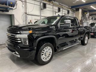 LOADED 4x4 HIGH COUNTRY CREW CAB W/ 6.6L DURAMAX DIESEL ENGINE, 10-SPEED ALLISON TRANSMISSION AND Z71 OFF ROAD PACKAGE! Premium sunroof, heated/cooled leather seats, heated steering, remote start, 360 camera w/ front & rear park sensors, navigation, hard-folding tonneau cover, blind spot monitor, rear cross-traffic alert, lane-departure alert, 5th wheel/Gooseneck prep package, Bose premium audio, 20-inch alloys, running boards, wireless charger, 18,500lb capacity tow package w/ integrated trailer brake controller, power seats w/ driver memory, 8-inch touchscreen w/ Apple CarPlay/Android Auto, 6-foot 7-inch box w/ spray-in bedliner, tailgate step, Autotrac transfer case, keyless entry w/ push start, diesel exhaust brake, automatic headlights, auto-dimming rearview mirror, garage door opener, cruise control, Bluetooth and Sirius XM!