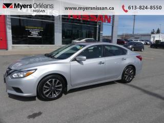 <b>Bluetooth,  Heated Seats,  Heated Steering Wheel,  Remote Start,  Rear View Camera!</b><br> <br>  Compare at $16888 - Our Price is just $16399! <br> <br>   If youre looking for a family car thats both efficient and fun to drive, the search ends with this outstanding Nissan Altima. This  2017 Nissan Altima is for sale today in Orleans. <br> <br>Accelerate your pulse with a captivating look. Turn heads with sleek, flowing lines. Take on the road with exceptional efficiency, and gain confidence through innovative safety technologies. Inside, youll find all the comforts you could ever want, but more important, the one thing you really need. A true sense of connection to whats possible. The 2017 Nissan Altima. Its time your ride kept up with your expectations. This  sedan has 95,120 kms. Its  brilliant silver metallic in colour  . It has an automatic transmission and is powered by a  179HP 2.5L 4 Cylinder Engine.  It may have some remaining factory warranty, please check with dealer for details. <br> <br> Our Altimas trim level is 2.5 SV. Upgrade to this Altima SV for some surprising comfort and convenience features. It comes with remote start, a rearview camera, dual-zone automatic climate control, Bluetooth, SiriusXM, heated front seats, a heated, leather-wrapped steering wheel with audio control, blind spot warning, aluminum wheels, fog lights, and more. This vehicle has been upgraded with the following features: Bluetooth,  Heated Seats,  Heated Steering Wheel,  Remote Start,  Rear View Camera,  Siriusxm. <br> <br/><br>We are proud to regularly serve our clients and ready to help you find the right car that fits your needs, your wants, and your budget.And, of course, were always happy to answer any of your questions.Proudly supporting Ottawa, Orleans, Vanier, Barrhaven, Kanata, Nepean, Stittsville, Carp, Dunrobin, Kemptville, Westboro, Cumberland, Rockland, Embrun , Casselman , Limoges, Crysler and beyond! Call us at (613) 824-8550 or use the Get More Info button for more information. Please see dealer for details. The vehicle may not be exactly as shown. The selling price includes all fees, licensing & taxes are extra. OMVIC licensed.Find out why Myers Orleans Nissan is Ottawas number one rated Nissan dealership for customer satisfaction! We take pride in offering our clients exceptional bilingual customer service throughout our sales, service and parts departments. Located just off highway 174 at the Jean DÀrc exit, in the Orleans Auto Mall, we have a huge selection of Used vehicles and our professional team will help you find the Nissan that fits both your lifestyle and budget. And if we dont have it here, we will find it or you! Visit or call us today.<br>*LIFETIME ENGINE TRANSMISSION WARRANTY NOT AVAILABLE ON VEHICLES WITH KMS EXCEEDING 140,000KM, VEHICLES 8 YEARS & OLDER, OR HIGHLINE BRAND VEHICLE(eg. BMW, INFINITI. CADILLAC, LEXUS...)<br> Come by and check out our fleet of 40+ used cars and trucks and 120+ new cars and trucks for sale in Orleans.  o~o