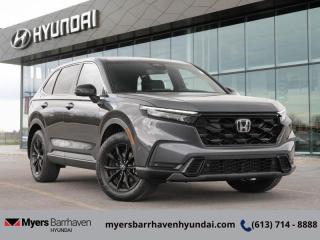 <b>Leather Seats,  Sunroof,  Power Liftgate,  Heated Seats,  Heated Steering Wheel!</b><br> <br>  Compare at $48180 - Our Price is just $46777! <br> <br>   This 2024 Honda CR-V is set to cause a stir in the crossover SUV segment. This  2024 Honda CR-V Hybrid is for sale today in Ottawa. <br> <br>Hondas ubiquitous CR-V features a host of performance, design and technological upgrades to give it an even bigger edge against rivals in the ever-heated crossover SUV segment. With roomy seating, wide-open sightlines, and sporty details throughout, the interior of this CR-V makes it easy to settle in and enjoy the ride. Upgraded infotainment systems with even more active and passive safety systems ensure a serene and uncompromised ride in this SUV.This  SUV has 11,607 kms. Its  black in colour  . It has an automatic transmission and is powered by a  204HP 2.0L 4 Cylinder Engine. <br> <br> Our CR-V Hybrids trim level is EX-L. This CR-V EX-L Hybrid features genuine leather upholstery, an express open/close sunroof, a power liftgate for rear cargo access, and a heated leather steering wheel, along with upgraded 18-inch aluminum wheels. With an all-wheel-drive system, this incredibly versatile and practical SUV features heated front seats, 60-40 folding split-bench rear seats, proximity keyless entry with push button start, adaptive cruise control, dual-zone climate control, remote engine start, and an upgraded 9-inch infotainment system with Apple CarPlay, Android Auto and Siri Eyes Free. Safety features include blind spot detection, front and rear collision mitigation, front pedestrian braking, lane keeping assist with lane departure warning, driver monitoring alert, and a rear camera. Additional features include front and rear cupholders, LED headlights with automatic high beams, USB-A/USB-C charging ports, and even more. This vehicle has been upgraded with the following features: Leather Seats,  Sunroof,  Power Liftgate,  Heated Seats,  Heated Steering Wheel,  Apple Carplay,  Android Auto. <br> <br/><br>*LIFETIME ENGINE TRANSMISSION WARRANTY NOT AVAILABLE ON VEHICLES WITH KMS EXCEEDING 140,000KM, VEHICLES 8 YEARS & OLDER, OR HIGHLINE BRAND VEHICLE(eg. BMW, INFINITI. CADILLAC, LEXUS...)<br> Come by and check out our fleet of 30+ used cars and trucks and 100+ new cars and trucks for sale in Ottawa.  o~o