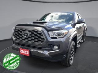 <b>Low Mileage, Heated Seats,  Apple CarPlay,  Android Auto,  Adaptive Cruise Control,  Remote Keyless Entry!</b><br> <br>    With its sculpted, athletic lines and premium interior accents, theres no other truck as capable of turning heads, as it is of moving mountains. This  2022 Toyota Tacoma is fresh on our lot in Sudbury. <br> <br>This Toyota Tacoma is what happens when a 50+ year legacy of toughness meets a whole lot of modern tech and combines it all into one unstoppable package. Theres also more to this impressive machine than just its aggressive good looks. Inside youll find superior comfort and technology to keep you feeling refreshed during those hard-charging expeditions and its advanced off-road suspension makes sure you get home in one piece. If you find yourself ready for a truck that can actually keep up with your on the go lifestyle, then this Tacoma is a great place to start.This low mileage  Crew Cab 4X4 pickup  has just 19,639 kms. Its  magnetic grey metallic in colour  . It has an automatic transmission and is powered by a  3.5L V6 24V PDI DOHC engine. <br> <br> Our Tacomas trim level is SR. Built to out-perform, this dependable Tacoma comes with everything you need and more such as a 6 foot cargo bed with a rear step bumper and an easy lift & lower tailgate, remote keyless entry, heated front seats, a 7 inch touchscreen that features Apple CarPlay, Android Auto, wireless streaming audio, a rear view camera, USB and aux jacks, power heated mirrors and rear underseat storage. Additional features include a sliding rear window, Toyota Safety Sense that includes lane departure warning, automatic highbeam assist, dynamic radar cruise control and pedestrian detection plus much more. This vehicle has been upgraded with the following features: Heated Seats,  Apple Carplay,  Android Auto,  Adaptive Cruise Control,  Remote Keyless Entry,  Streaming Audio,  Rear View Camera. <br> <br>To apply right now for financing use this link : <a href=https://www.palladinohonda.com/finance/finance-application target=_blank>https://www.palladinohonda.com/finance/finance-application</a><br><br> <br/><br>Palladino Honda is your ultimate resource for all things Honda, especially for drivers in and around Sturgeon Falls, Elliot Lake, Espanola, Alban, and Little Current. Our dealership boasts a vast selection of high-class, top-quality Honda models, as well as expert financing advice and impeccable automotive service. These factors arent what set us apart from other dealerships, though. Rather, our uncompromising customer service and professionalism make every experience unforgettable, and keeps drivers coming back. The advertised price is for financing purchases only. All cash purchases will be subject to an additional surcharge of $2,501.00. This advertised price also does not include taxes and licensing fees.<br> Come by and check out our fleet of 110+ used cars and trucks and 70+ new cars and trucks for sale in Sudbury.  o~o