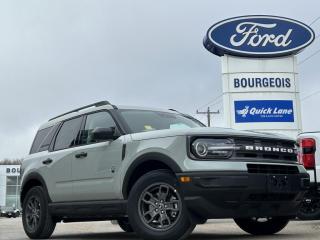 <b>Class II Trailer Tow Package!</b><br> <br> <br> <br>  If you want true off-road ruggedness in an urban, friendly package, look no further than this Ford Bronco Sport. <br> <br>A compact footprint, an iconic name, and modern luxury come together to make this Bronco Sport an instant classic. Whether your next adventure takes you deep into the rugged wilds, or into the rough and rumble city, this Bronco Sport is exactly what you need. With enough cargo space for all of your gear, the capability to get you anywhere, and a manageable footprint, theres nothing quite like this Ford Bronco Sport.<br> <br> This cactus grey SUV  has a 8 speed automatic transmission and is powered by a  181HP 1.5L 3 Cylinder Engine.<br> <br> Our Bronco Sports trim level is Big Bend. This Bronco Big Bend steps things up with heated cloth front seats that feature power lumbar adjustment, along with SiriusXM streaming radio and exclusive aluminum wheels. Also standard include voice-activated automatic air conditioning, 8-inch SYNC 3 powered infotainment screen with Apple CarPlay and Android Auto, smart charging USB type-A and type-C ports, 4G LTE mobile hotspot internet access, proximity keyless entry with remote start, and a robust terrain management system that features the trademark Go Over All Terrain (G.O.A.T.) driving modes. Additional features include blind spot detection, rear cross traffic alert and pre-collision assist with automatic emergency braking, lane keeping assist, lane departure warning, forward collision alert, driver monitoring alert, a rear-view camera, and so much more. This vehicle has been upgraded with the following features: Class Ii Trailer Tow Package. <br><br> View the original window sticker for this vehicle with this url <b><a href=http://www.windowsticker.forddirect.com/windowsticker.pdf?vin=3FMCR9B68RRE66390 target=_blank>http://www.windowsticker.forddirect.com/windowsticker.pdf?vin=3FMCR9B68RRE66390</a></b>.<br> <br>To apply right now for financing use this link : <a href=https://www.bourgeoismotors.com/credit-application/ target=_blank>https://www.bourgeoismotors.com/credit-application/</a><br><br> <br/> 7.99% financing for 84 months.  Incentives expire 2024-04-25.  See dealer for details. <br> <br>Discount on vehicle represents the Cash Purchase discount applicable and is inclusive of all non-stackable and stackable cash purchase discounts from Ford of Canada and Bourgeois Motors Ford and is offered in lieu of sub-vented lease or finance rates. To get details on current discounts applicable to this and other vehicles in our inventory for Lease and Finance customer, see a member of our team. </br></br>Discover a pressure-free buying experience at Bourgeois Motors Ford in Midland, Ontario, where integrity and family values drive our 78-year legacy. As a trusted, family-owned and operated dealership, we prioritize your comfort and satisfaction above all else. Our no pressure showroom is lead by a team who is passionate about understanding your needs and preferences. Located on the shores of Georgian Bay, our dealership offers more than just vehiclesits an experience rooted in community, trust and transparency. Trust us to provide personalized service, a diverse range of quality new Ford vehicles, and a seamless journey to finding your perfect car. Join our family at Bourgeois Motors Ford and let us redefine the way you shop for your next vehicle.<br> Come by and check out our fleet of 90+ used cars and trucks and 140+ new cars and trucks for sale in Midland.  o~o