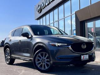 <b>Head-up Display,  Navigation,  Cooled Seats,  Sunroof,  Woodgrain Trim!</b><br> <br>  Compare at $27707 - Our Price is just $26900! <br> <br>   This Mazda CX-5s interior is one of the best in the class, offering great versatility and excellent fit and finish. This  2021 Mazda CX-5 is for sale today in Midland. <br> <br>The 2021 CX-5 strengthens the connection between vehicle and driver. Mazda designers and engineers carefully consider every element of the vehicles makeup to ensure that the CX-5 outperforms expectations and elevates the experience of driving. Powerful and precise, yet comfortable and connected, the 2021 CX-5 is purposefully designed for drivers, no matter what the conditions might be. This  SUV has 90,367 kms. Its  jet black mica in colour  . It has a 6 speed automatic transmission and is powered by a  187HP 2.5L 4 Cylinder Engine.  This unit has some remaining factory warranty for added peace of mind. <br> <br> Our CX-5s trim level is Grand Touring. This CX-5 GT has just about everything you could imagine with a power moonroof, navigation, head-up display, air cooled leather seats, wood and metal trim, premium Bose sound, driver seat memory settings, proximity entry, SiriusXM, adaptive front lighting, HomeLink remote system, automatic climate control, and LED lighting with fog lights. This trim also adds traffic sign recognition to the driver assistance features like stop and go adaptive cruise, full range active braking assist, pedestrian detection, forward obstruction warning, lane keep assist with departure warning, and high beam control help make every drive more safe and less fatiguing. For even more comfort, you get heated seats, heated steering wheel, power liftgate, advanced blind spot monitoring, Mazda Connect enabled touchscreen, Apple CarPlay and Android Auto. This vehicle has been upgraded with the following features: Head-up Display,  Navigation,  Cooled Seats,  Sunroof,  Woodgrain Trim,  Leather Seats,  Memory Seats. <br> <br>To apply right now for financing use this link : <a href=https://www.bourgeoishyundai.com/finance/ target=_blank>https://www.bourgeoishyundai.com/finance/</a><br><br> <br/><br>BUY WITH CONFIDENCE. Bourgeois Auto Group, we dont just sell cars; for over 75 years, we have delivered extraordinary automotive experiences in every showroom, on the road, and at your home. Offering complimentary delivery in an enclosed trailer. <br><br>Why buy from the Bourgeois Auto Group? Whether you are looking for a great place to buy your next new or used vehicle find a qualified repair center or looking for parts for your vehicle the Bourgeois Auto Group has the answer. We offer both new vehicles and pre-owned vehicles with over 25 brand manufacturers and over 200 Pre-owned Vehicles to choose from. Were constantly changing to meet the needs of our customers and stay ahead of the competition, and we are committed to investing in modern technology to ensure that we are always on the cutting edge. We use very strategic programs and tools that give us current market data to price our vehicles to the market to make sure that our customers are getting the best deal not only on the new car but on your trade-in as well. Ask for your free Live Market analysis report and save time and money. <br><br>WE BUY CARS  Any make model or condition, No purchase necessary. We are OPEN 24 hours a Day/7 Days a week with our online showroom and chat service. Our market value pricing provides the most competitive prices on all our pre-owned vehicles all the time. Market Value Pricing is achieved by polling over 20000 pre-owned websites every day to ensure that every single customer receives real-time Market Value Pricing on every pre-owned vehicle we sell. Customer service is our top priority. No hidden costs or fees, and full disclosure on all services and Carfax®. <br><br>With over 23 brands and over 400 full- and part-time employees, we look forward to serving all your automotive needs! <br> Come by and check out our fleet of 40+ used cars and trucks and 40+ new cars and trucks for sale in Midland.  o~o