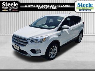 Value Market Pricing, 4WD, Automatic temperature control, Four wheel independent suspension, Heated door mirrors, Heated Unique Cloth Front Bucket Seats, Power door mirrors, Power driver seat, Power steering, Remote keyless entry, SYNC 3 Communications & Entertainment System.New Price! White 2019 Ford Escape SE 4WD 6-Speed Automatic 1.5L EcoBoost Come visit Annapolis Valleys GM Giant! We do not inflate our prices! We utilize state of the art live software technology to help determine the best price for our used inventory. That technology provides our customers with Fair Market Value Pricing!. Come see us and ask us about the Market Pricing Report on any of our used vehicles.Certified. Certification Program Details: 85 Point Inspection Fresh Oil Change 2 Years MVI Full Tank Of Gas Full Vehicle DetailSteele Valley Chevrolet Buick GMC offers a wide range of new and used cars to Kentville drivers. Our vehicles undergo a 117-point check before being put out for sale, and they also come with a warranty and an auto-check certified history. We also provide concise financing options to you. If local dealerships in your vicinity do not have the models and prices you are looking for, look no further and head straight to Steele Valley Chevrolet Buick GMC. We will make sure that we satisfy your expectations and let you leave with a happy face.