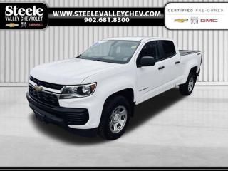 Value Market Pricing, 4WD, Apple CarPlay/Android Auto, Power driver seat, Power steering, Rear step bumper.Recent Arrival! White 2021 Chevrolet Colorado Work Truck 4WD 8-Speed Automatic V6 Come visit Annapolis Valleys GM Giant! We do not inflate our prices! We utilize state of the art live software technology to help determine the best price for our used inventory. That technology provides our customers with Fair Market Value Pricing!. Come see us and ask us about the Market Pricing Report on any of our used vehicles.Certified. GM Certified Details:* Exchange policy is 30 days or 2,500 kilometres, whichever comes first* 24/7 roadside assistance for 3 months or 5,000 km (whichever comes first)* 150+ Point Inspection* Current students, recent graduates and full/part-time students eligible for $500 student bonus offer on the purchase of an eligible certified pre-owned vehicle. Offer valid from January 4, 2023 - January 2, 2024. Certified PRE-OWNED OFFERS FOR CANADIAN NEWCOMERS. To make Canada feel more like home, were offering $500 off any eligible Certified Pre-Owned Chevrolet, Buick or GMC vehicle as a welcoming gift. Free 3-month SiriusXM Trial. 1-month OnStar Trial. GM Owner Centre and Mobile App* 3 months or 5,000 kilometres (whichever comes first) which can be extended or upgraded to an even more comprehensive Certified Pre-Owned Vehicle Protection Plan* 4.99% Financing for 24 Months On Eligible Certified Pre-Owned Models 24 Months - 4.99% 36 Months - 6.49% 48 Months - 6.49% 60 Months - 6.99% 72 Months - 6.99% 84 Months - 6.99%