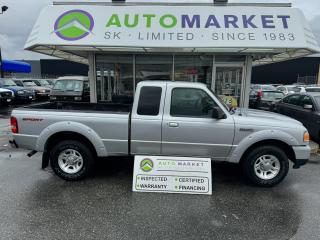 CALL OR TEXT KARL @ 6-0-4-2-5-0-8-6-4-6 FOR INFO & TO CONFIRM WHICH LOCATION.<br /><br />BEAUTIFUL CLEAN FORD RANGER WITH ONLY 123,000 KM'S THROUGH THE SHOP, FULLY INSPECTED AND READY TO GO. LOCAL TRUCK, NO ACCIDENT CLAIMS. TIRES AND BRAKES ARE ON EXCELLENT SHAPE, IT NEEDS NOTHING. <br /><br />2 LOCATIONS TO SERVE YOU, BE SURE TO CALL FIRST TO CONFIRM WHERE THE VEHICLE IS.<br /><br />We are a family owned and operated business for 40 years. Since 1983 we have been committed to offering outstanding vehicles backed by exceptional customer service, now and in the future. Whatever your specific needs may be, we will custom tailor your purchase exactly how you want or need it to be. All you have to do is give us a call and we will happily walk you through all the steps with no stress and no pressure.<br /><br />                                            WE ARE THE HOUSE OF YES!<br /><br />ADDITIONAL BENEFITS WHEN BUYING FROM SK AUTOMARKET:<br /><br />-ON SITE FINANCING THROUGH OUR 17 AFFILIATED BANKS AND VEHICLE                                                                                                                      FINANCE COMPANIES.<br />-IN HOUSE LEASE TO OWN PROGRAM.<br />-EVERY VEHICLE HAS UNDERGONE A 120 POINT COMPREHENSIVE INSPECTION.<br />-EVERY PURCHASE INCLUDES A FREE POWERTRAIN WARRANTY.<br />-EVERY VEHICLE INCLUDES A COMPLIMENTARY BCAA MEMBERSHIP FOR YOUR SECURITY.<br />-EVERY VEHICLE INCLUDES A CARFAX AND ICBC DAMAGE REPORT.<br />-EVERY VEHICLE IS GUARANTEED LIEN FREE.<br />-DISCOUNTED RATES ON PARTS AND SERVICE FOR YOUR NEW CAR AND ANY OTHER   FAMILY CARS THAT NEED WORK NOW AND IN THE FUTURE.<br />-40 YEARS IN THE VEHICLE SALES INDUSTRY.<br />-A+++ MEMBER OF THE BETTER BUSINESS BUREAU.<br />-RATED TOP DEALER BY CARGURUS 5 YEARS IN A ROW<br />-MEMBER IN GOOD STANDING WITH THE VEHICLE SALES AUTHORITY OF BRITISH   COLUMBIA.<br />-MEMBER OF THE AUTOMOTIVE RETAILERS ASSOCIATION.<br />-COMMITTED CONTRIBUTOR TO OUR LOCAL COMMUNITY AND THE RESIDENTS OF BC.<br /> $495 Documentation fee and applicable taxes are in addition to advertised prices.<br />LANGLEY LOCATION DEALER# 40038<br />S. SURREY LOCATION DEALER #9987<br />