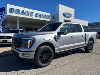 <p>Cash Price please ask us about our finance options</p><p><br />KEY FEATURES: 2024 F150, 4 x 4, Platinum, 3.5L v6 engine, Silver, Platinum black leather interior, adaptive cruise control, Adaptive Driving beams, Power running boards, Power sliding rear window, 12in Productivity screen, SYNC4, B&O audio system, heated and cooled front seats, heated rear seats, leather-wrapped steering wheel, heated steering wheel, power pedals, adaptive steering, 360 degree camera, blind spot, co-pilot 360, fordpass, pre-collision assist with breaking, reverse brake assist, trailer tow package, wireless charging pad, Advanced security, Navigation, remote start, Auto high beams, Dynamic hitch assist, Lane keep system, pre-collision braking, pre-collision assist, rear backup camera, keyless entry, reverse brake assist, heavy-duty shocks power windows , power locks and more.</p><p> <br />Please Call 519-756-6191, Email sales@brantcountyford.ca for more information and availability on this vehicle.  Brant County Ford is a family owned dealership and has been a proud member of the Brantford community for over 40 years!</p><p> </p><p><br />** PURCHASE PRICE ONLY (Includes) Fords Delivery Allowance</p><p><br />** See dealer for details.</p><p>*Please note all prices are plus HST and Licencing. </p><p>* Prices in Ontario, Alberta and British Columbia include OMVIC/AMVIC fee (where applicable), accessories, other dealer installed options, administration and other retailer charges. </p>