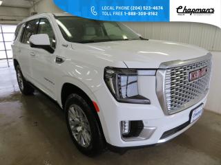 Adaptive Cruise Control, HD Surround Vision, Heated Steering Wheel, Duramax 3.0L Turbo-Diesel Engine, 10-Spd Automatic Transmission, Summit White Exterior, Teak/Light Shale Interior, GMC Pro Safety Plus, Lane Change Alert with Side Blind Zone Alert, Rear Cross Traffic Alert, Forward Collision Alert, Front Pedestrian Braking, Lane Keep Assist W/ Lane Departure Warning, Following Distance Indicator, Intellibeam-Auto High Beam, Enhanced Automatic Emergency Braking, Safety Alert Seat, Front & Rear Park Assist Teen Driver Mode, Magnetic Ride Control Suspension, Autotrac 2-Spd Transfer Case, Hill Descent Control, Limited Slip Differential, Trailering Equipment, Hitch Guidance, Head-Up Display, GMC Premium Infotainment System, 10.2 Colour Touchscreen with Google Built-In Compatibility including Nav Capability, Bluetooth, Wireless Apple Carplay, Android Auto Capable, OnStar, Satellite Radio, Remote Vehicle Start, Rear Seat Reminder, Power-Sliding Centre Floor Console, Bose Surround Speaker System with Centerpoint, Power Release 2nd Row Bucket Seats, Memory Settings, Telescopic Steering Wheel, Heated/Ventilated Front Seats, 12-Way Power Front Seats, Heated Second Row Seats, 3rd Row 60/40 Split Folding Seats, Heated Steering Wheel, Wireless Phone Charging, 20 Polished Aluminum Wheels, Hands-Free Power Programmable Liftgate, LED Headlamps, Front LED Fog Lamps, Rainsense Front Wipers, Power Retractable Assist Steps with Red Lighting. 
2 Year/24,000 kilometer* Complimentary Oil Changes (2 total)
3 Year/60,000 kilometer* Base Warranty Coverage
5 Year/100,000 kilometer* Powertrain Component Warranty Coverage
5 Year/100,000 kilometer* Courtesy Transportation and 24/7 Roadside Assistance
6 Year/160,000 kilometer* Sheet Metal (Rust Through) Perforation Warranty Coverage
*Whichever Comes First.
Price Includes Dealer Fee.
Price Excludes PST & GST.
Financing Options Available, Call For More Details.
<p><span style=font-size:14px><strong><span style=font-family:Calibri,sans-serif>*While every reasonable effort is made to ensure the accuracy of this information, we are not responsible for any error or omissions contained on these pages. Please verify any information in question with Chapman Motors Ltd.</span></strong></span></p>