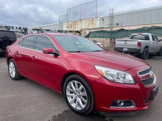 <p>2013 CHEVY MALIBU LT EDITION WITH  LEATHER AND HEATED SEATS, BLUETOOTH, BACKUP CAMERA, REMOTE START, ALLOY WHEELS, LOW KILOMETERS, COMES  CERTIFIED AND 90 DAYS  BUMPER TO BUMPER SHOP WARRANTY.</p>